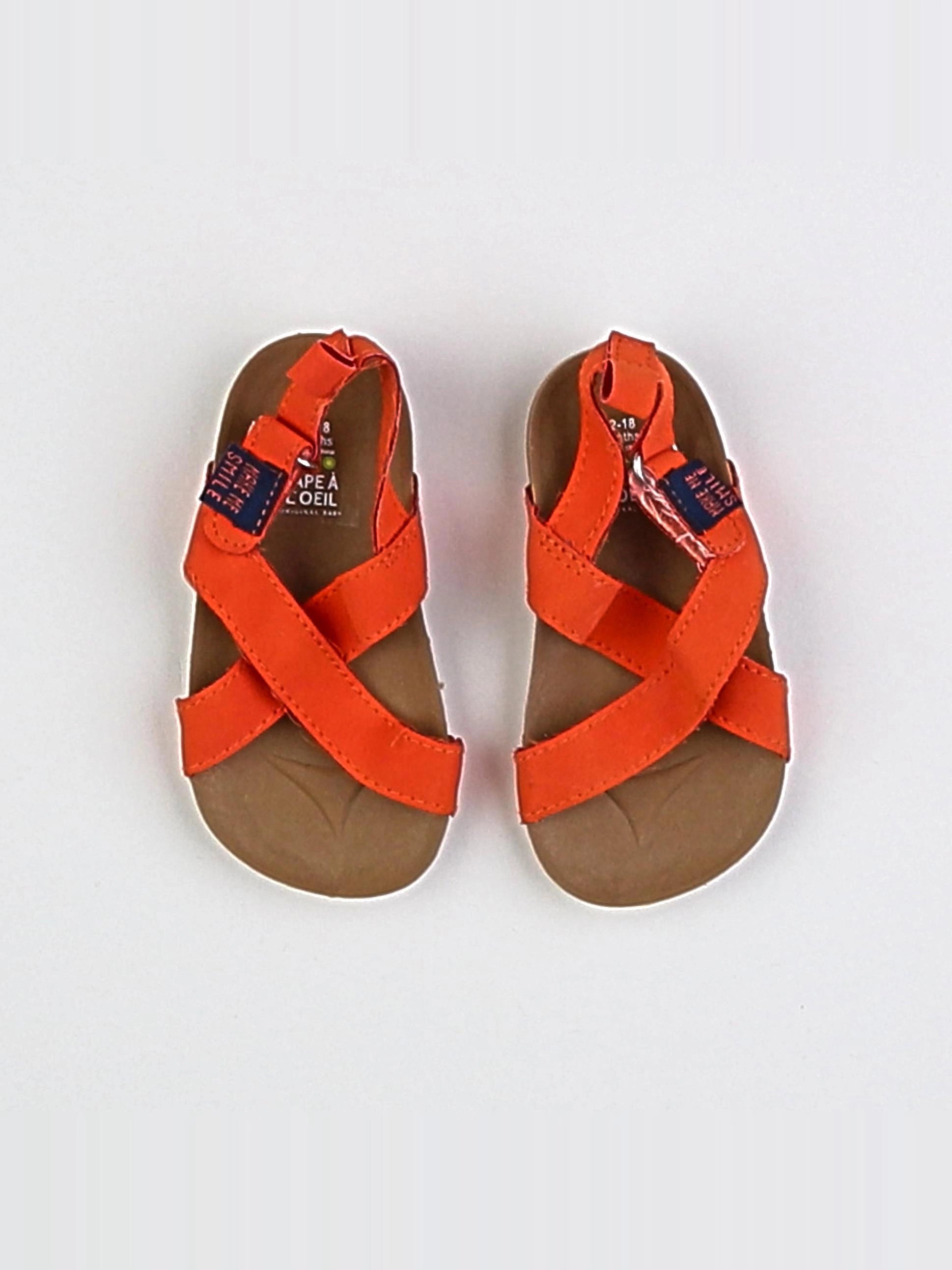 Tape à l'oeil - sandales orange - 12/18 mois