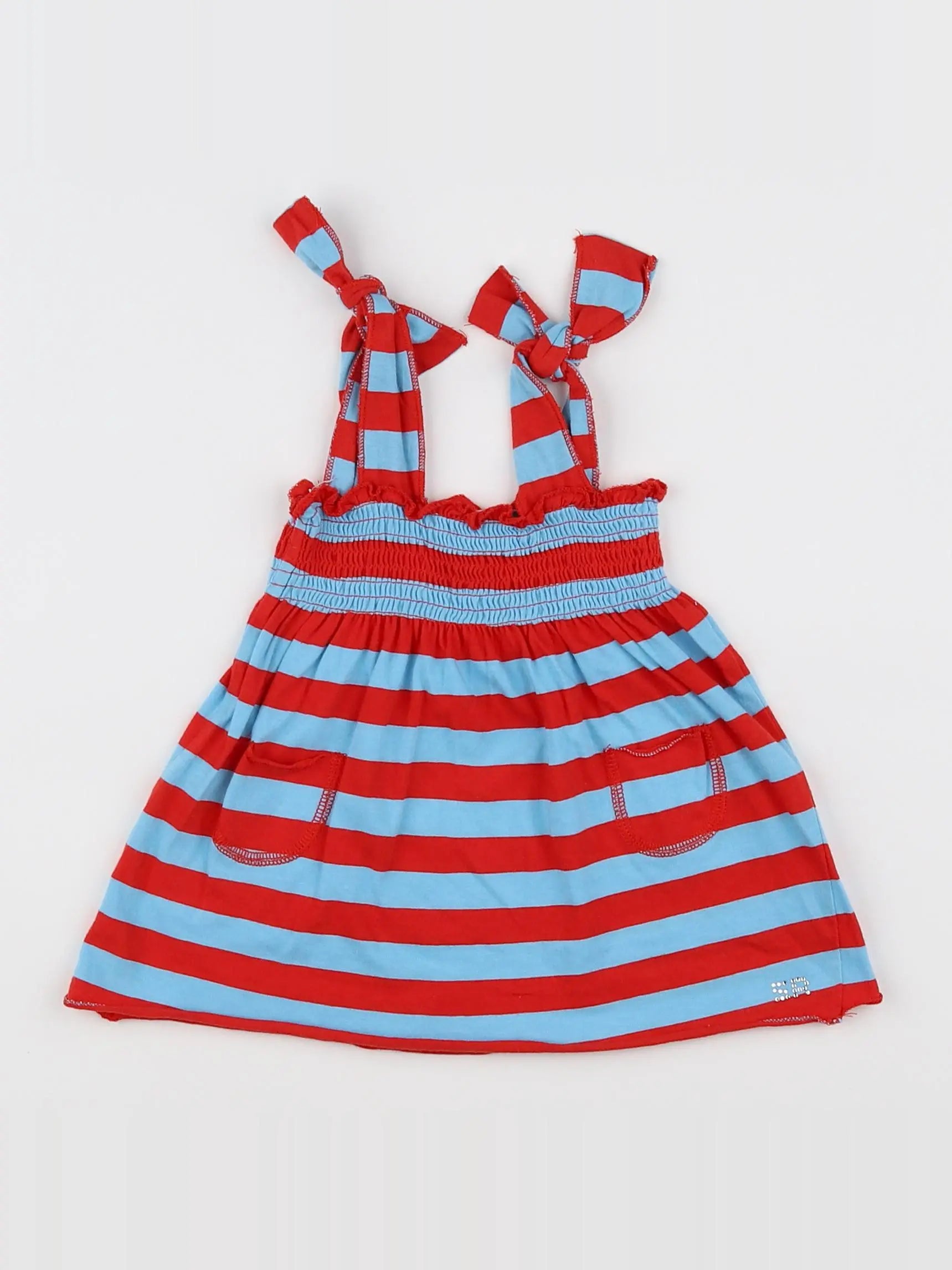 Sonia Rykiel - robe bleu, rouge - 3 mois