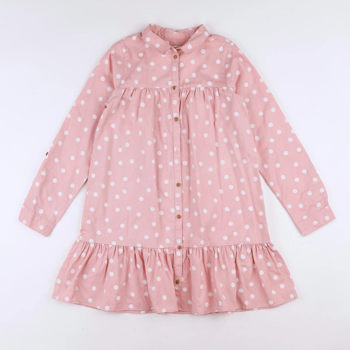 Vertbaudet - robe rose, blanc - 10 ans