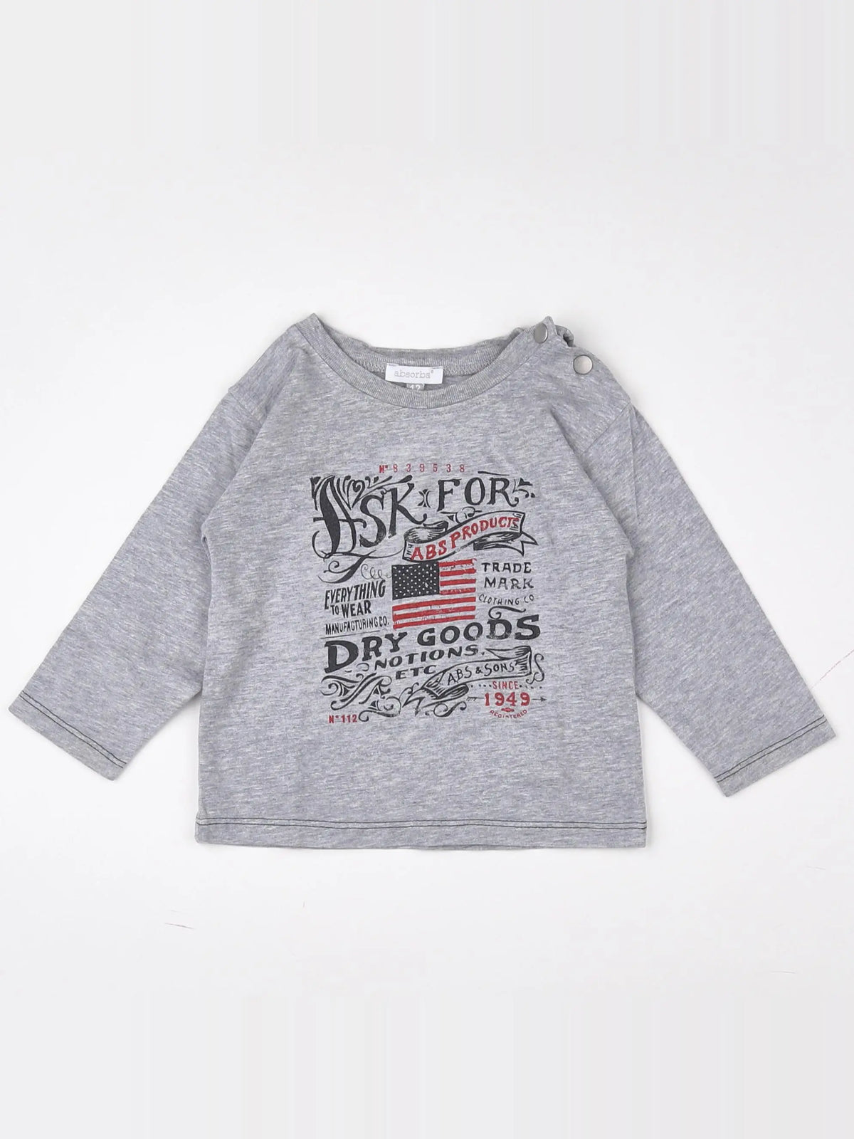Absorba - tee-shirt gris - 12 mois