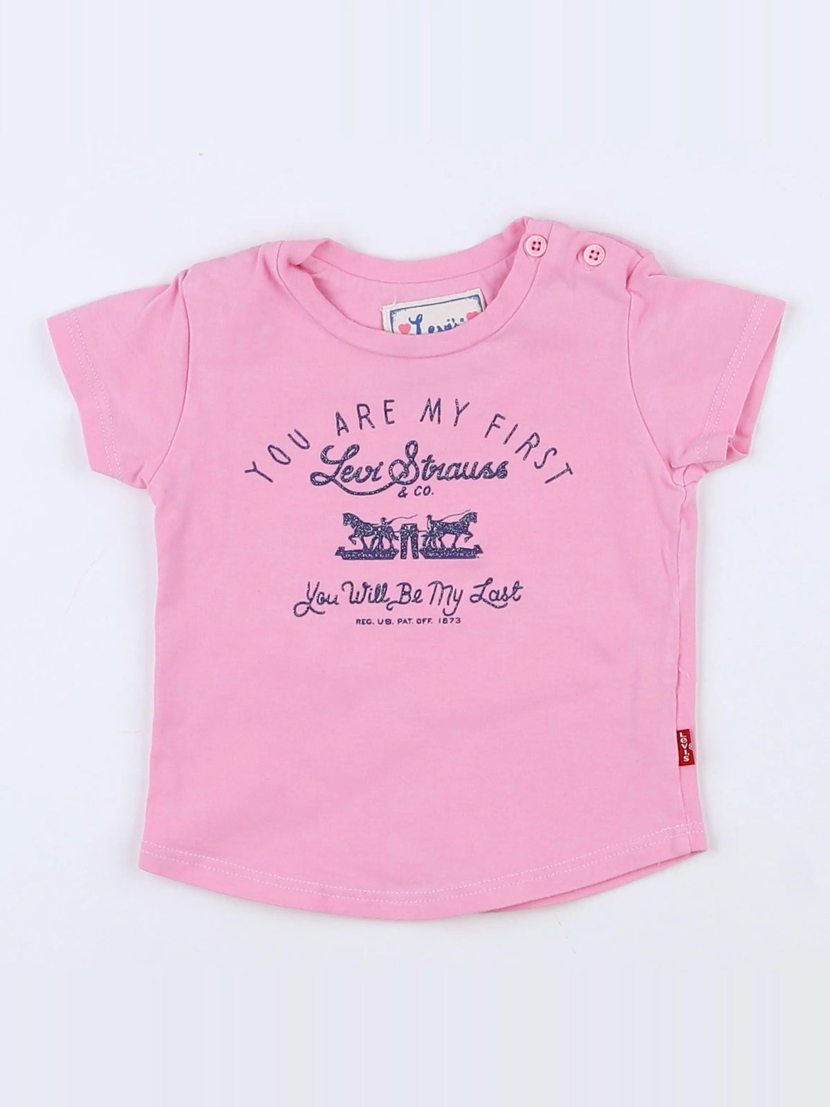 Levi's - tee-shirt rose, bleu - 9 mois