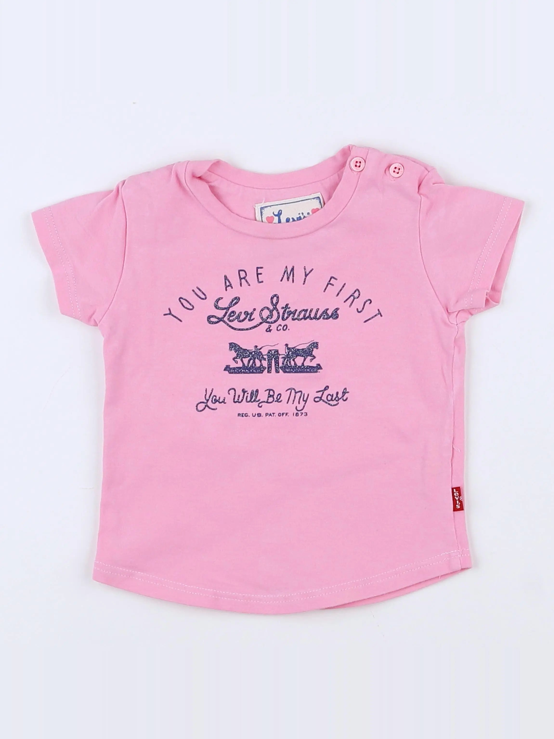 Levi's - tee-shirt rose, bleu - 9 mois