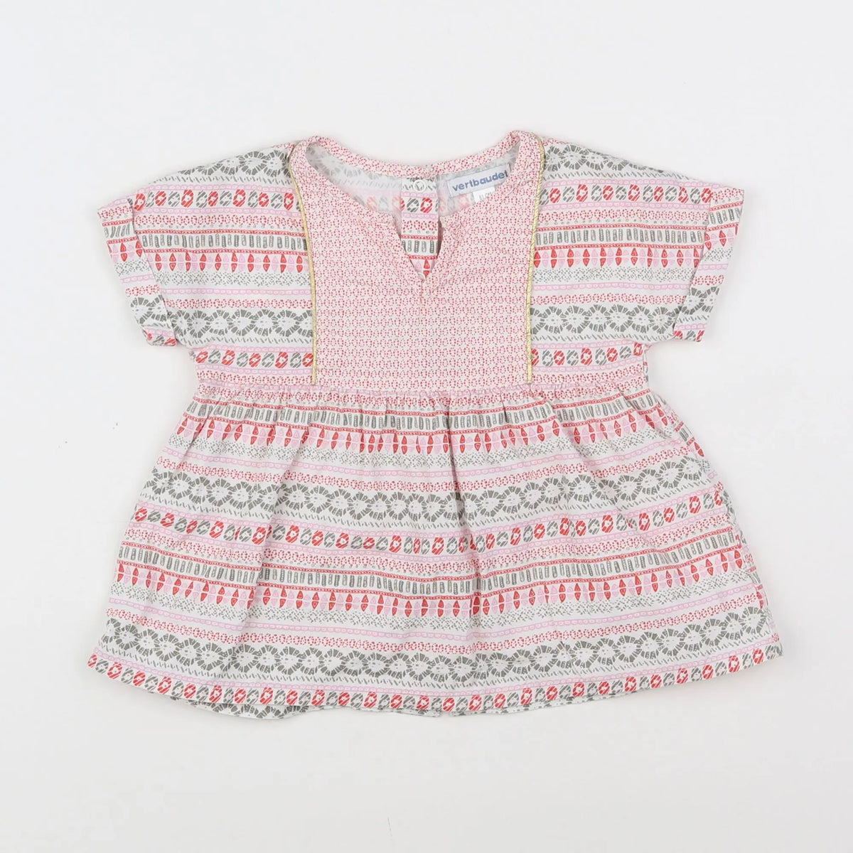 Vertbaudet - blouse multicolore, or - 18 mois