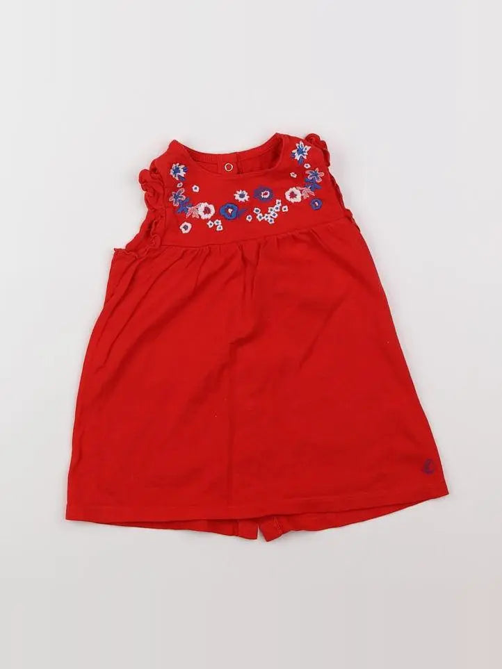 Petit Bateau - robe rouge - 12 mois