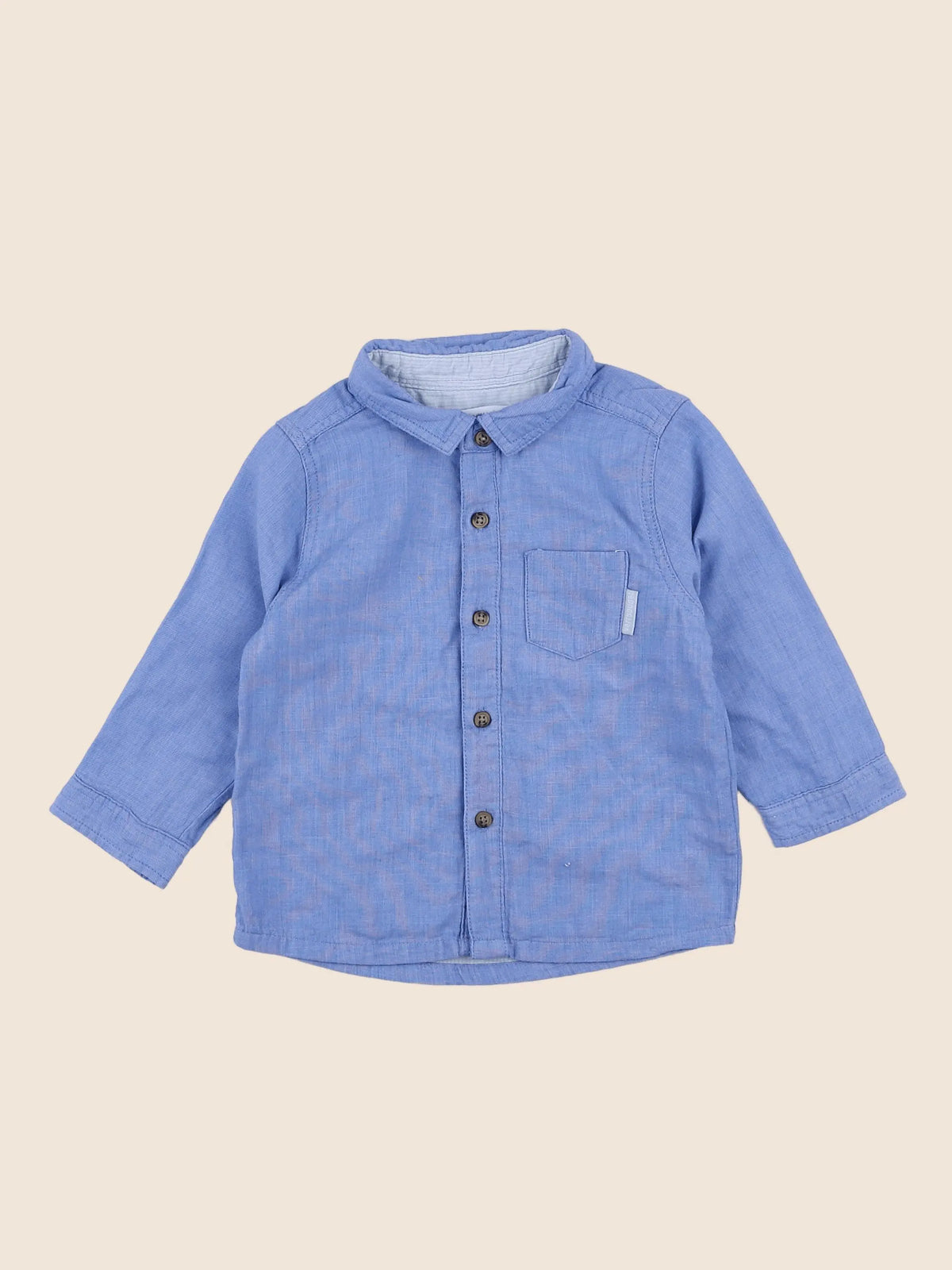 Vertbaudet - chemise bleu - 12 mois