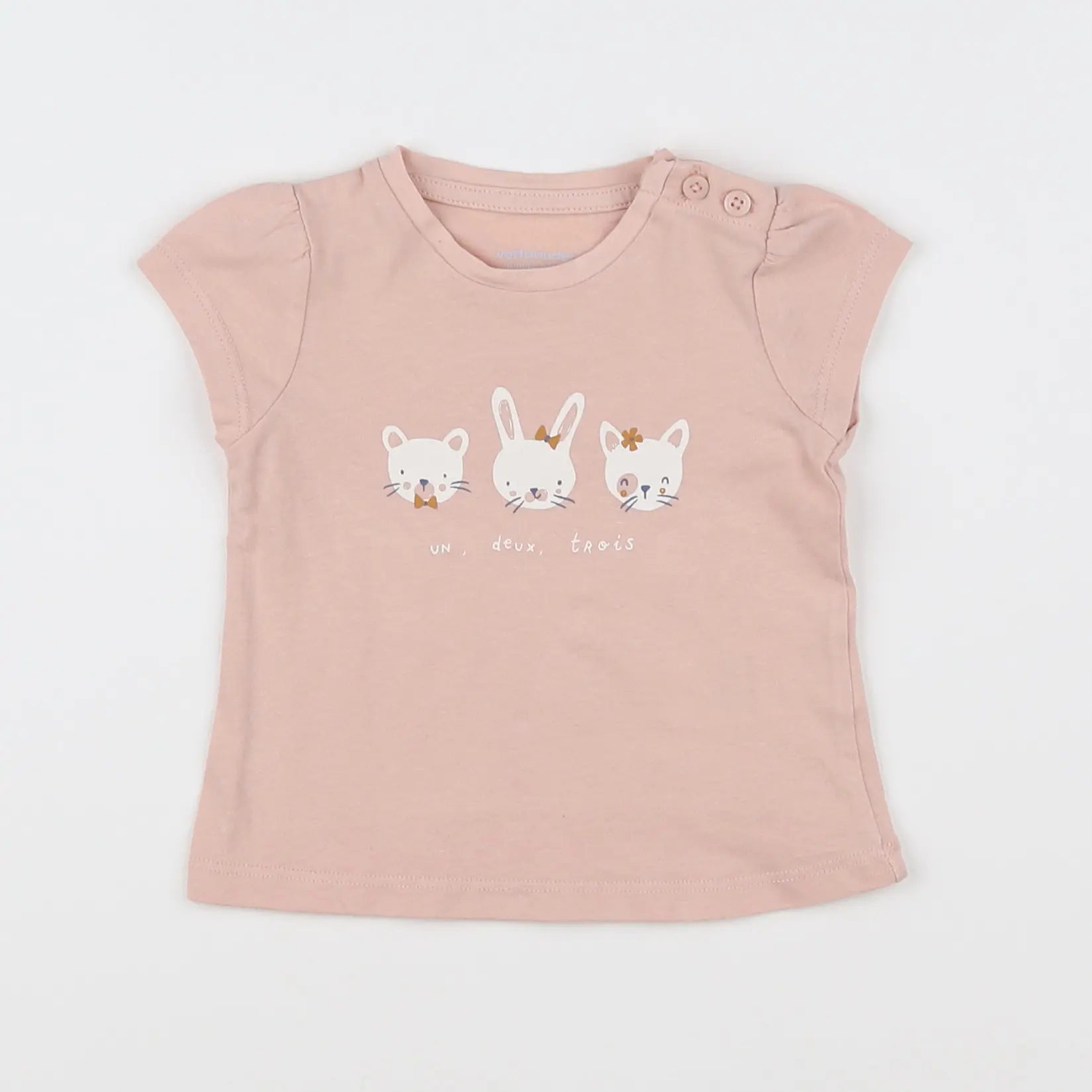 Vertbaudet - tee-shirt rose - 6 mois