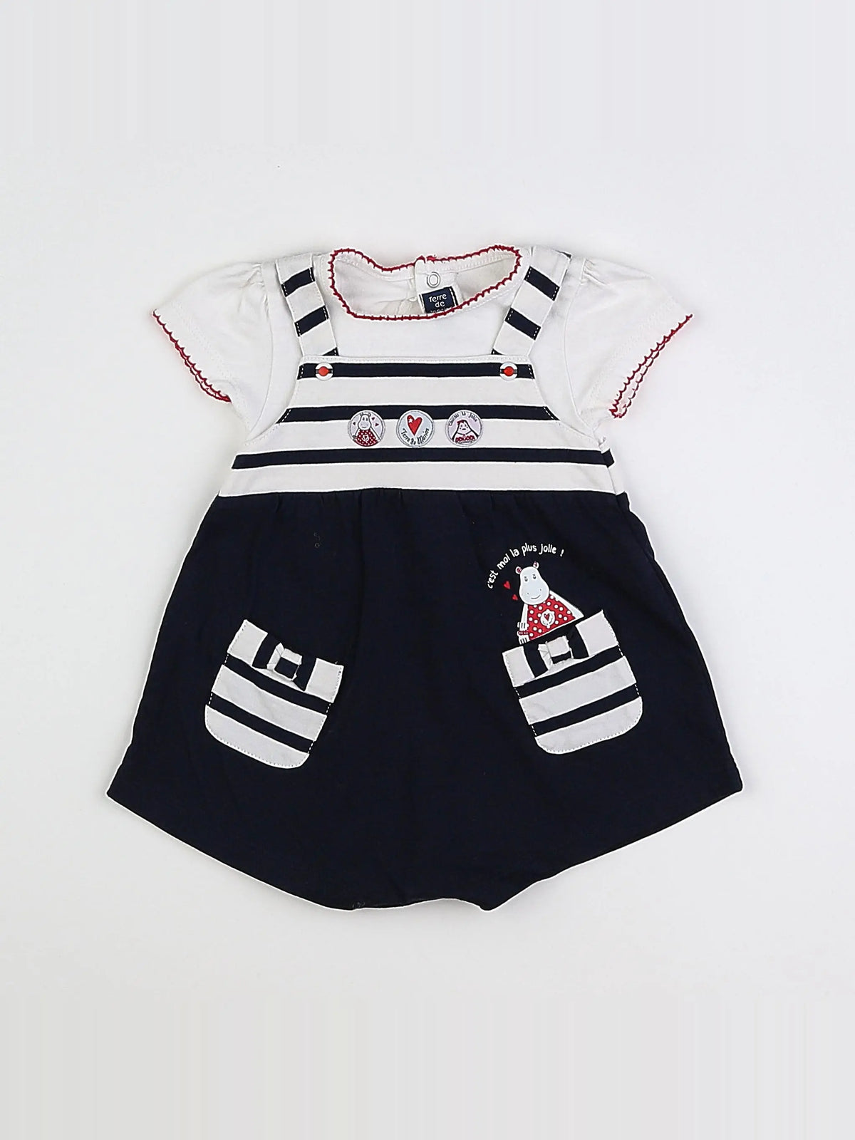 Terre de marins - combinaison blanc, bleu - 3 mois