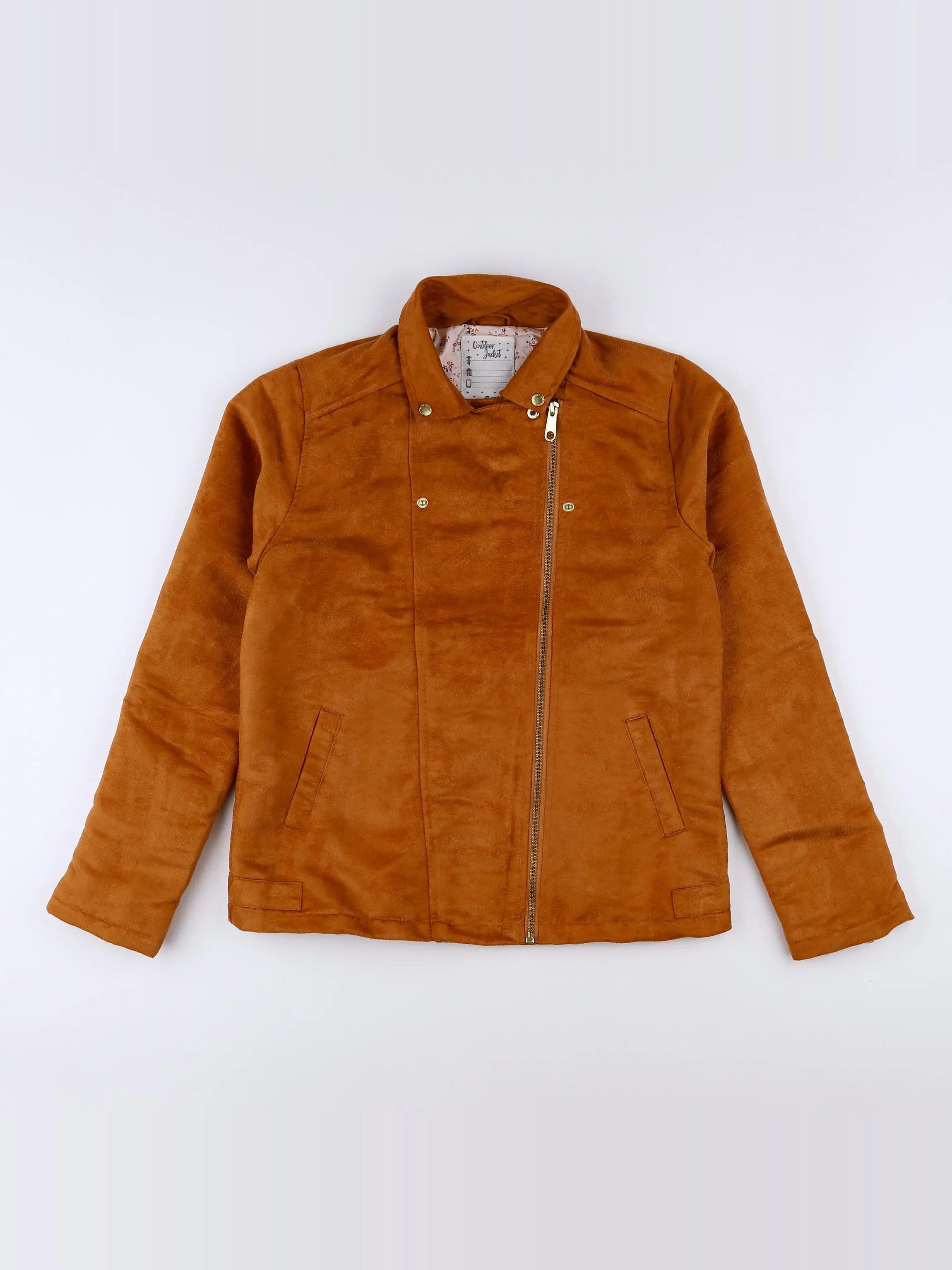 Vertbaudet - veste simili cuir marron - 14 ans