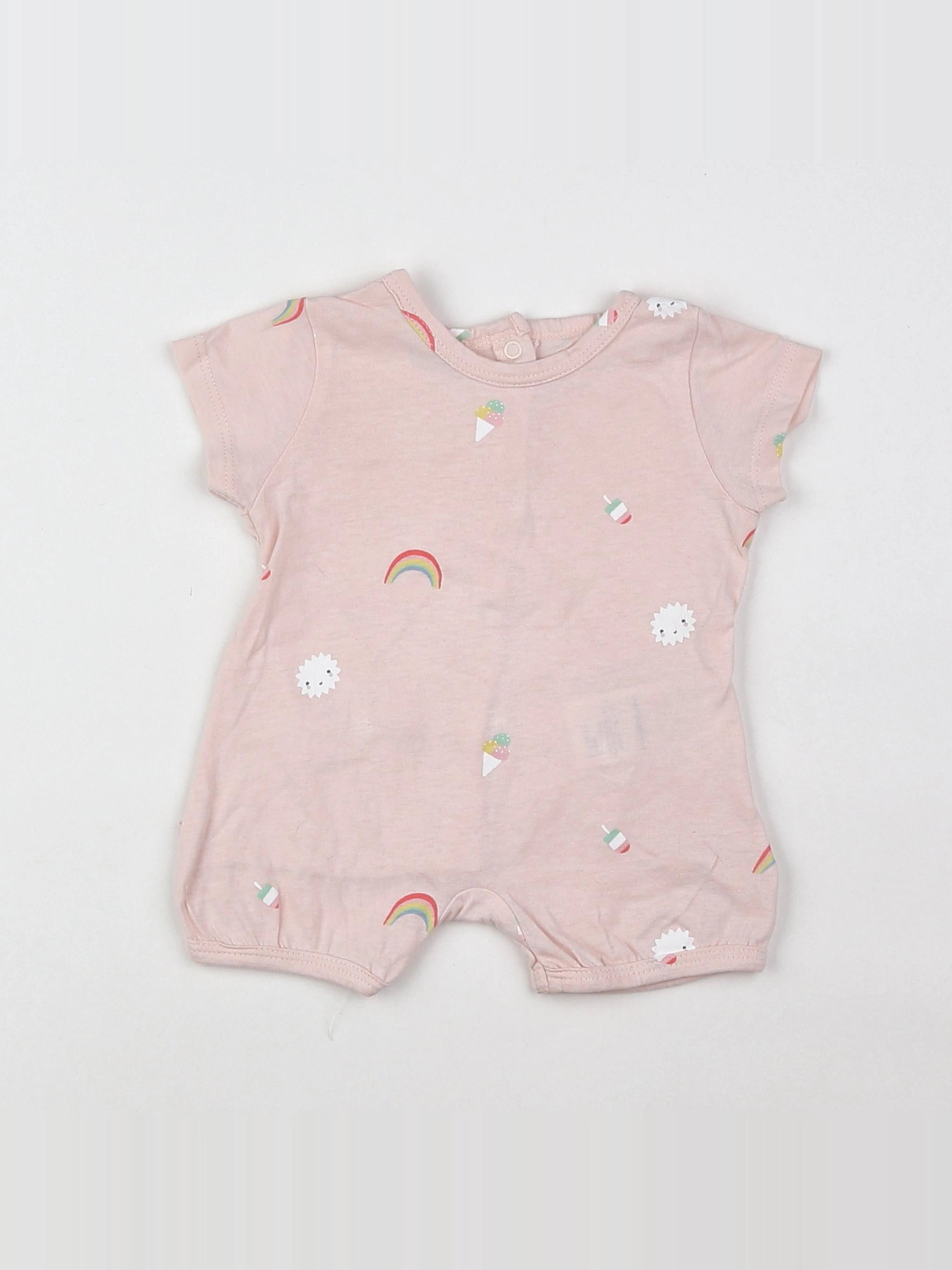 Vertbaudet - pyjama coton rose - 1 mois
