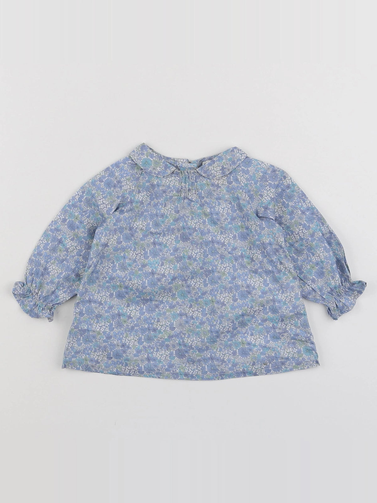 Cyrillus - blouse bleu, vert - 6 mois