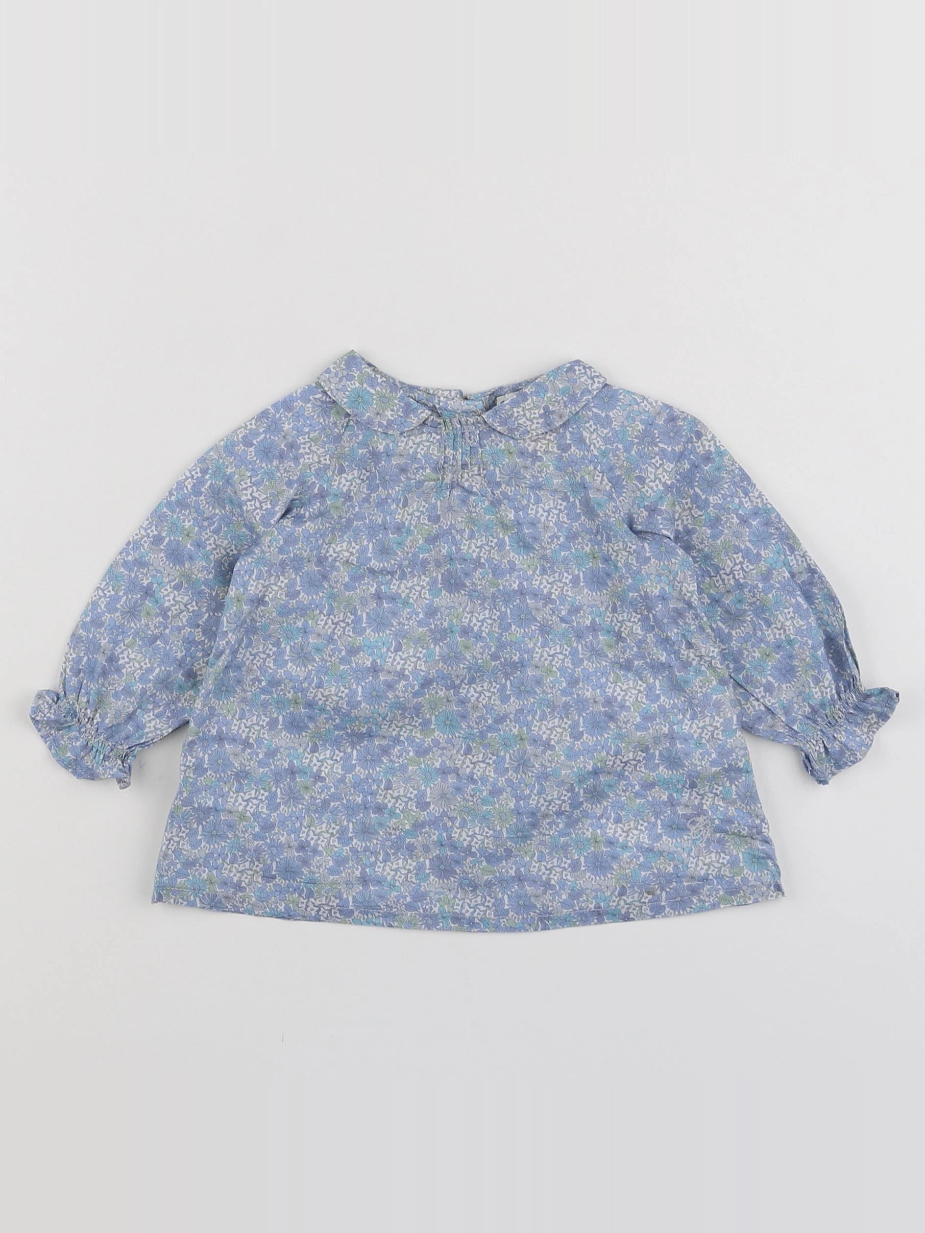 Cyrillus - blouse bleu, vert - 6 mois