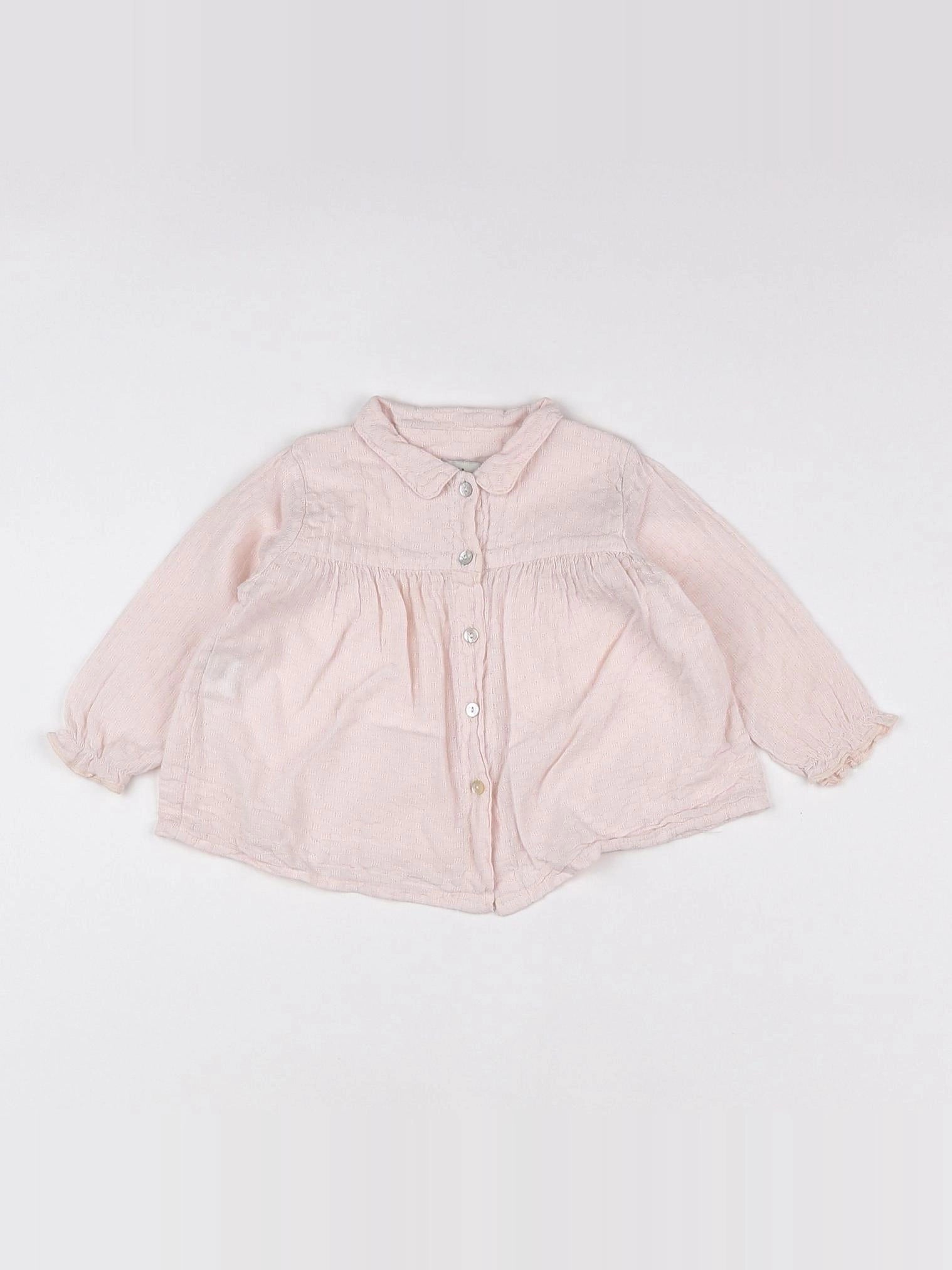 Buho - blouse rose - 6 mois