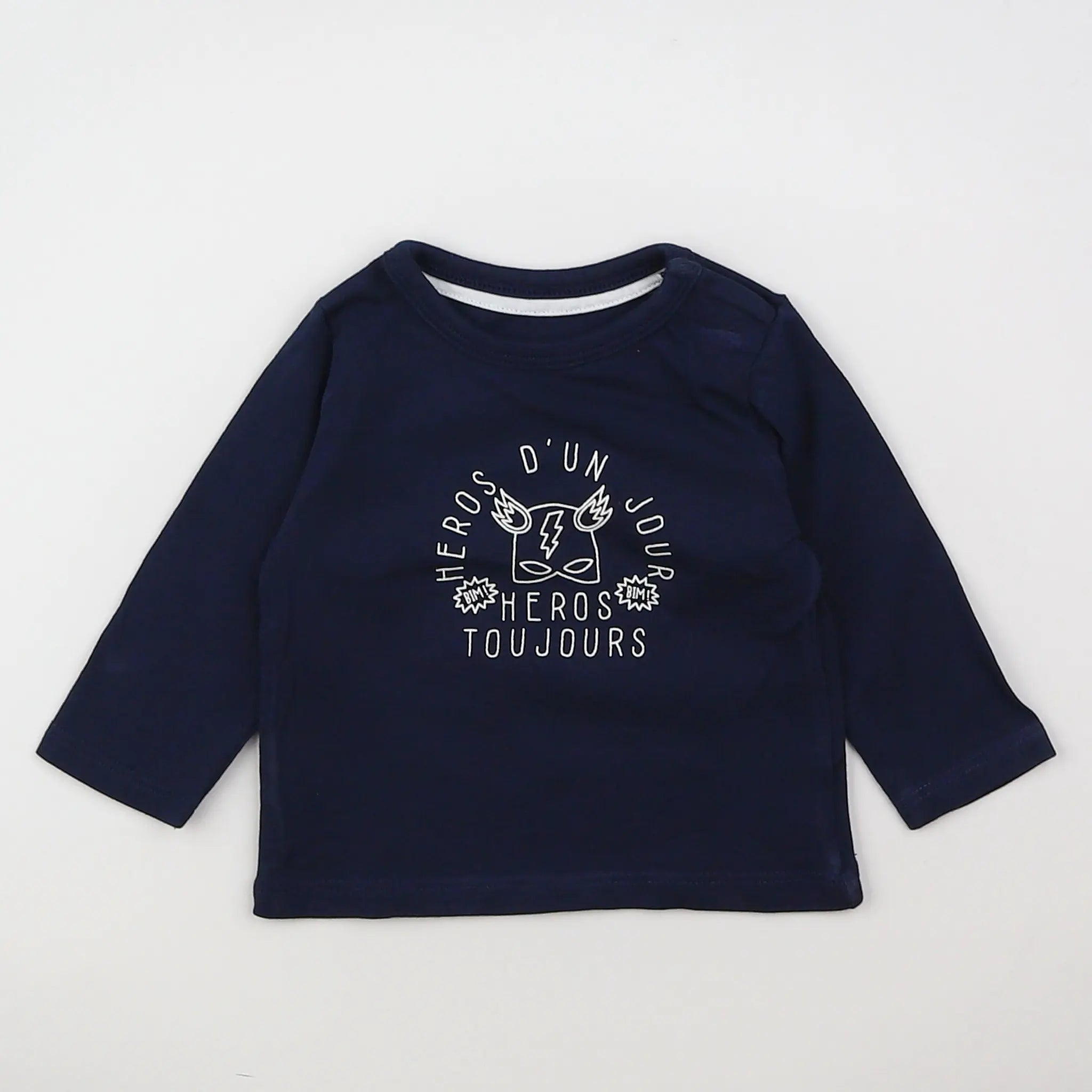 Vertbaudet - tee-shirt bleu - 3 mois