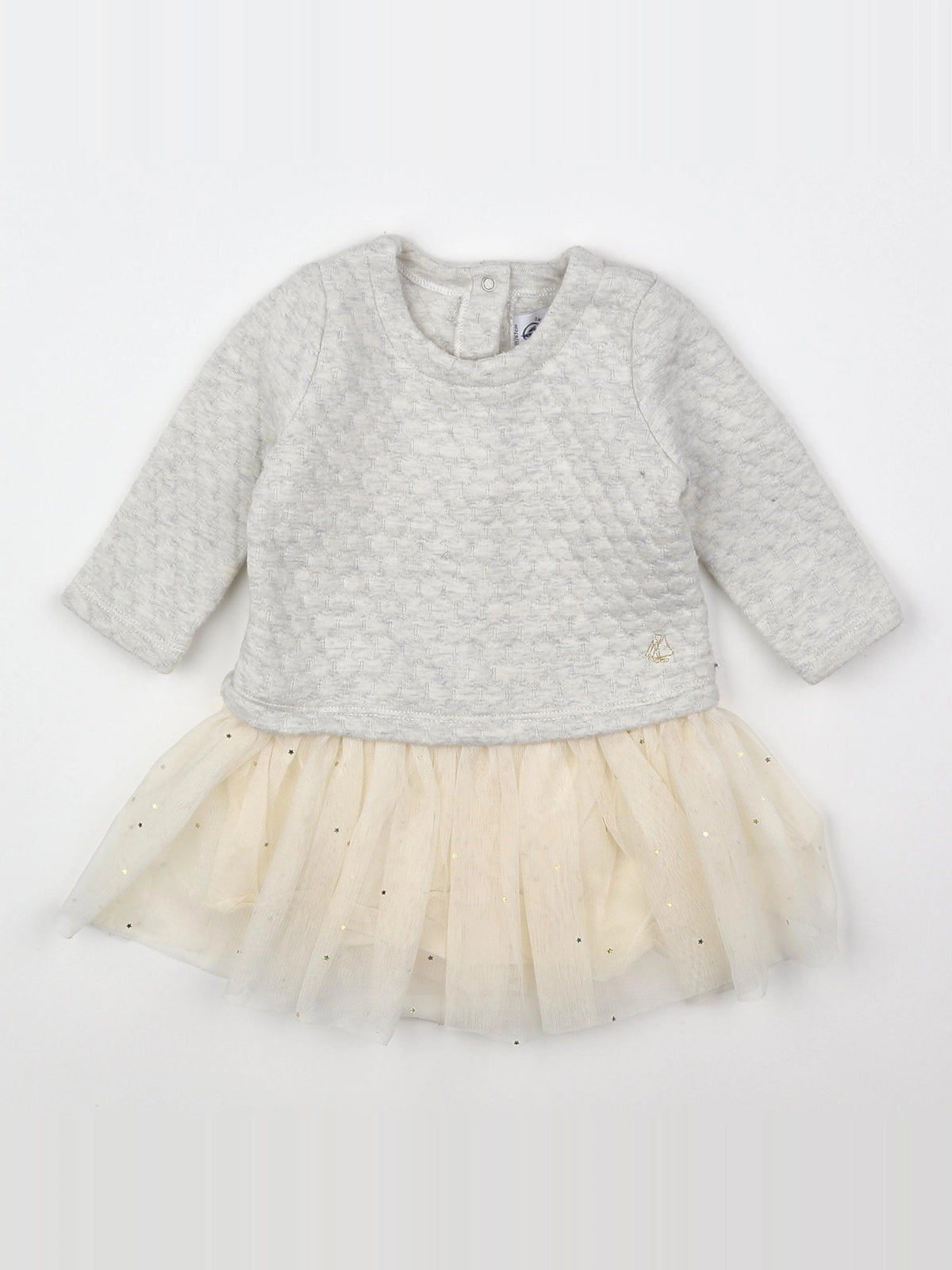 Petit Bateau - robe gris - 6 mois