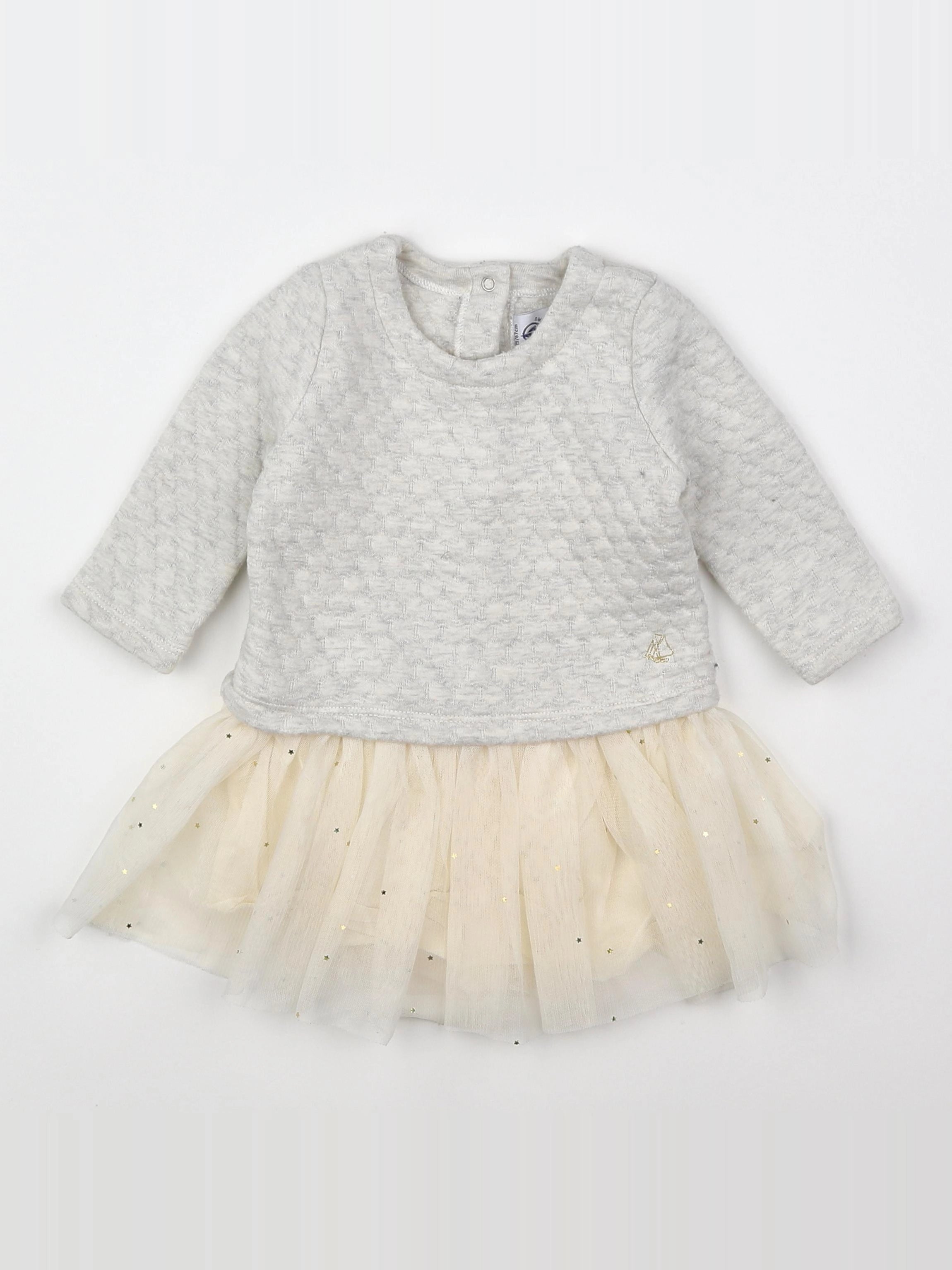 Petit Bateau - robe gris - 6 mois