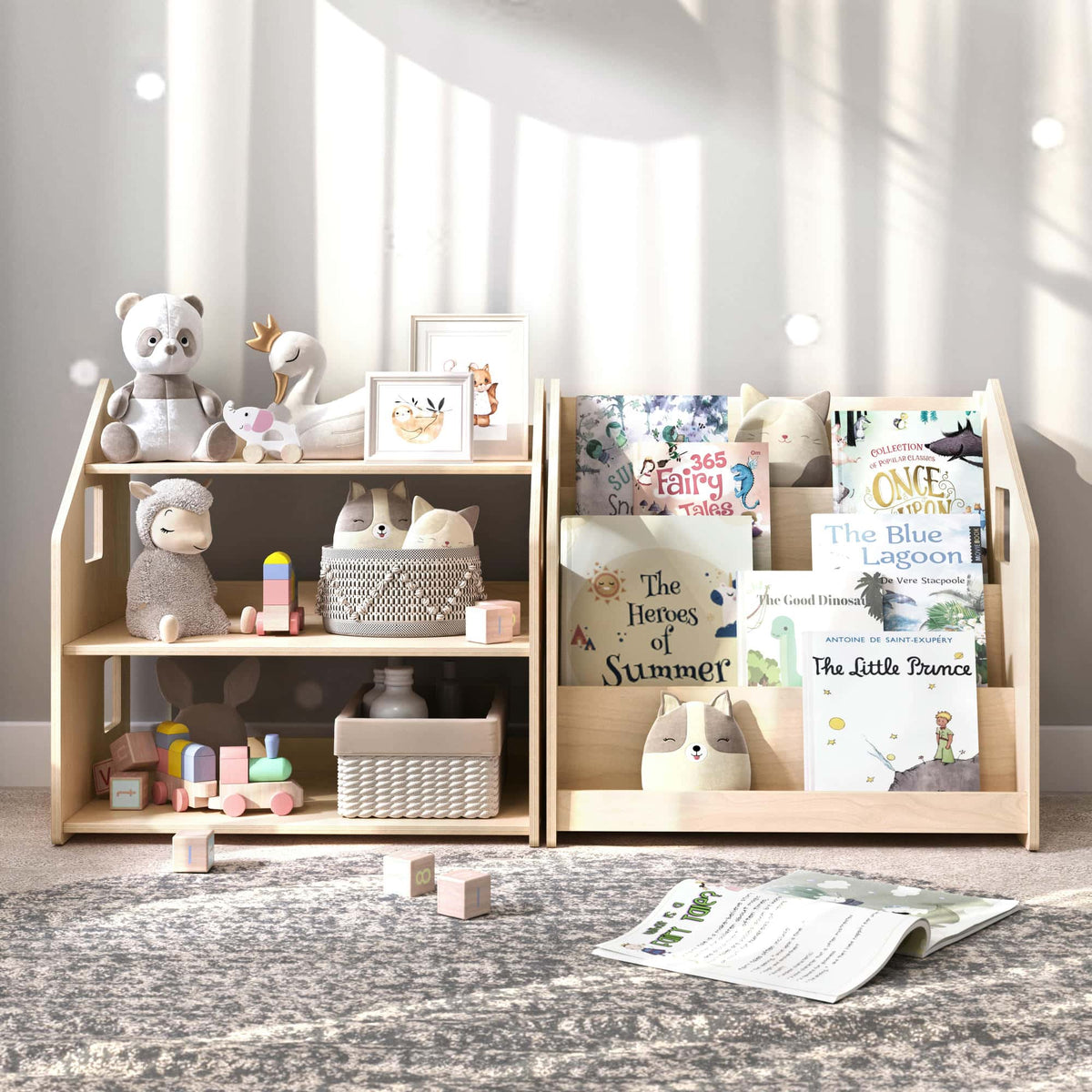 Ensemble - Bibliothèque enfant + Étagère à jouets - édition limitée