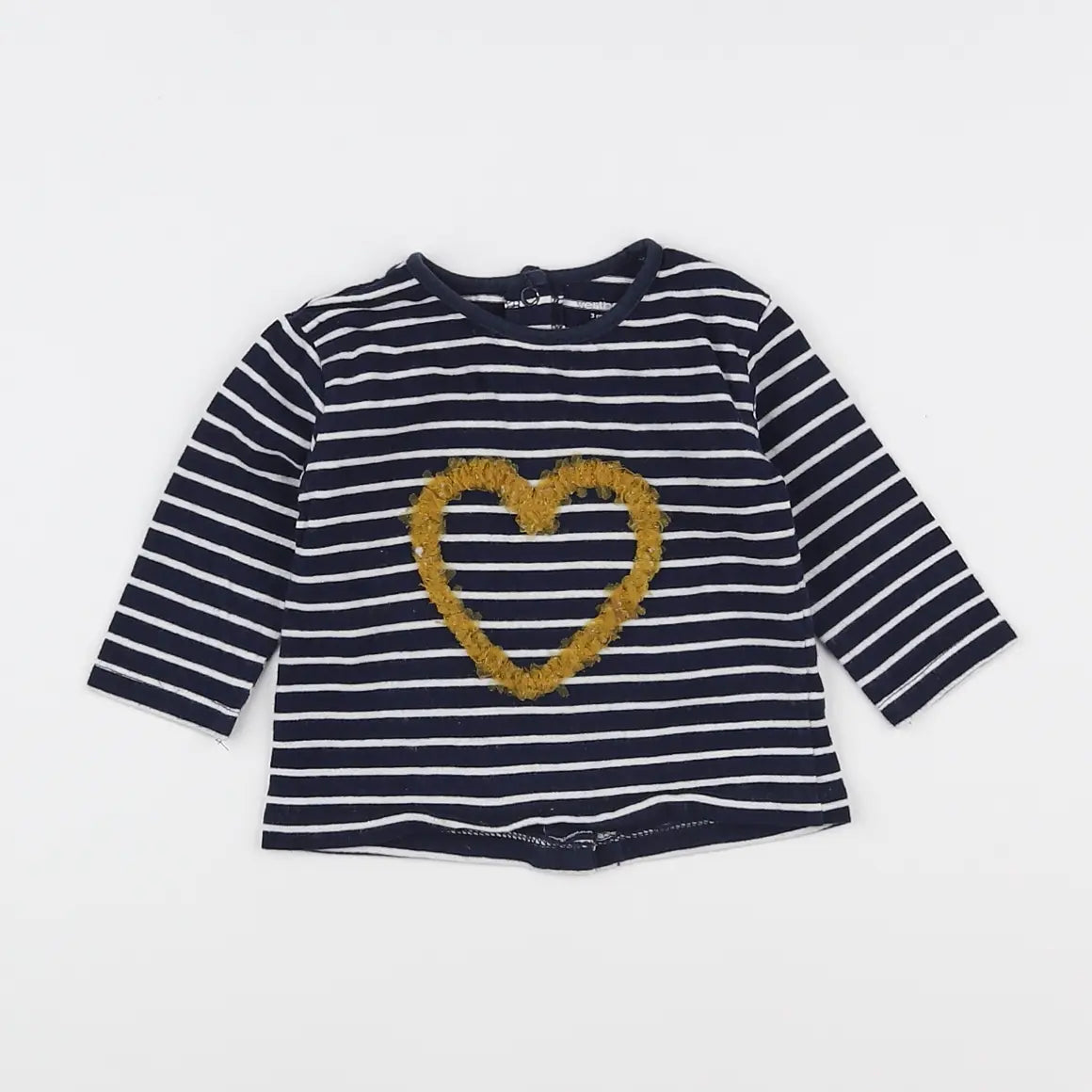 Vertbaudet - tee-shirt bleu, blanc - 3 mois