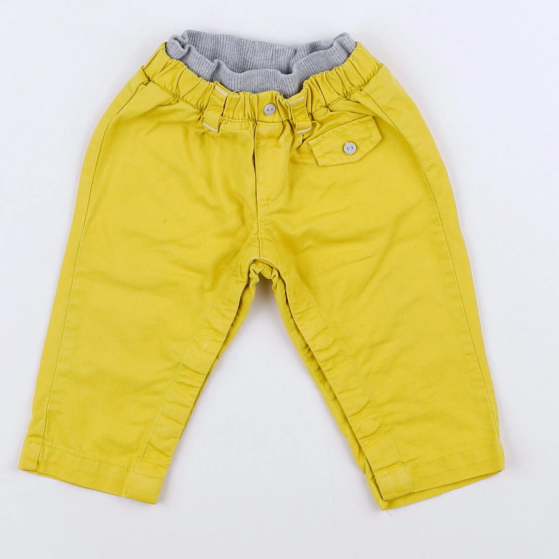 Vertbaudet - pantalon jaune - 9 mois