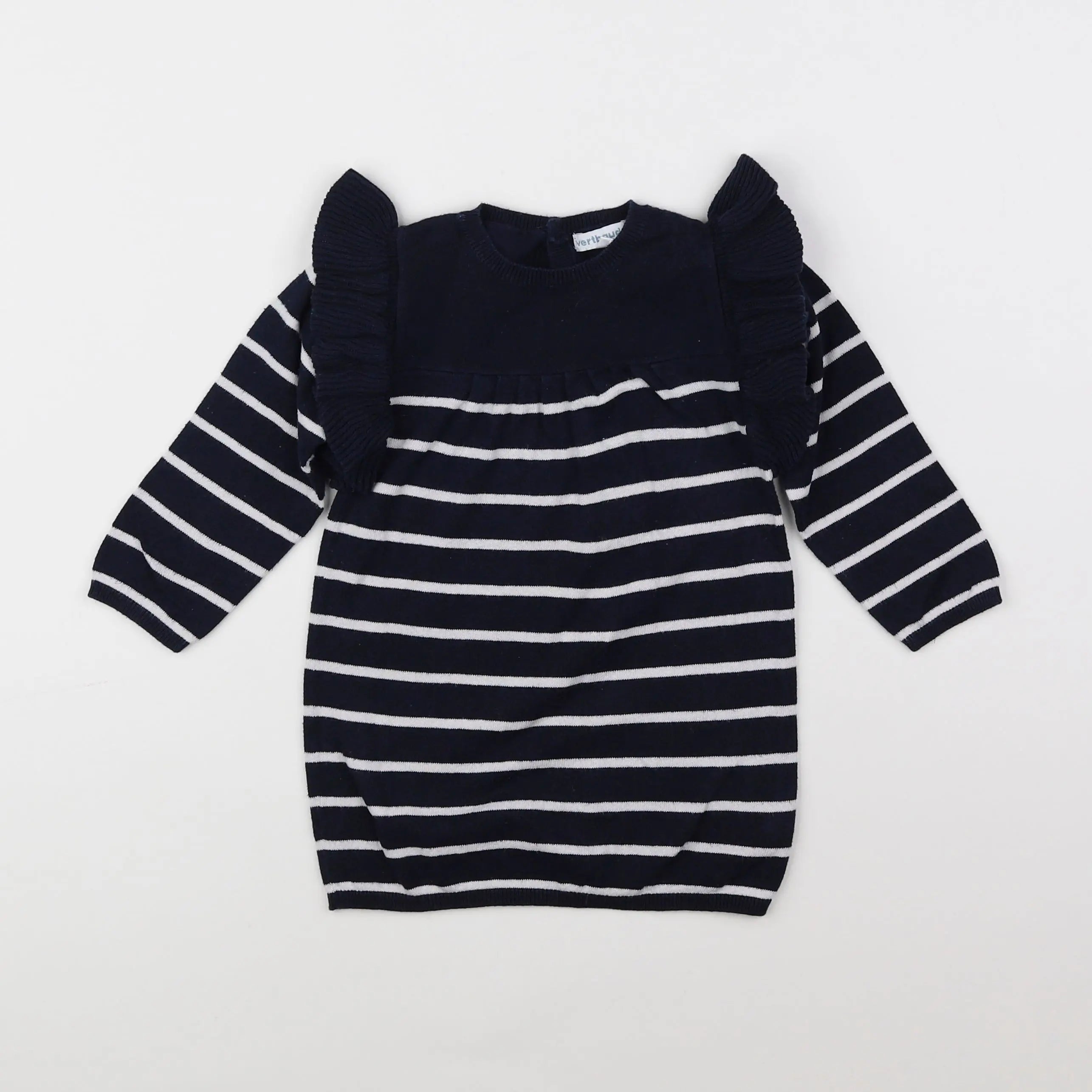 Vertbaudet - robe bleu, blanc - 18 mois