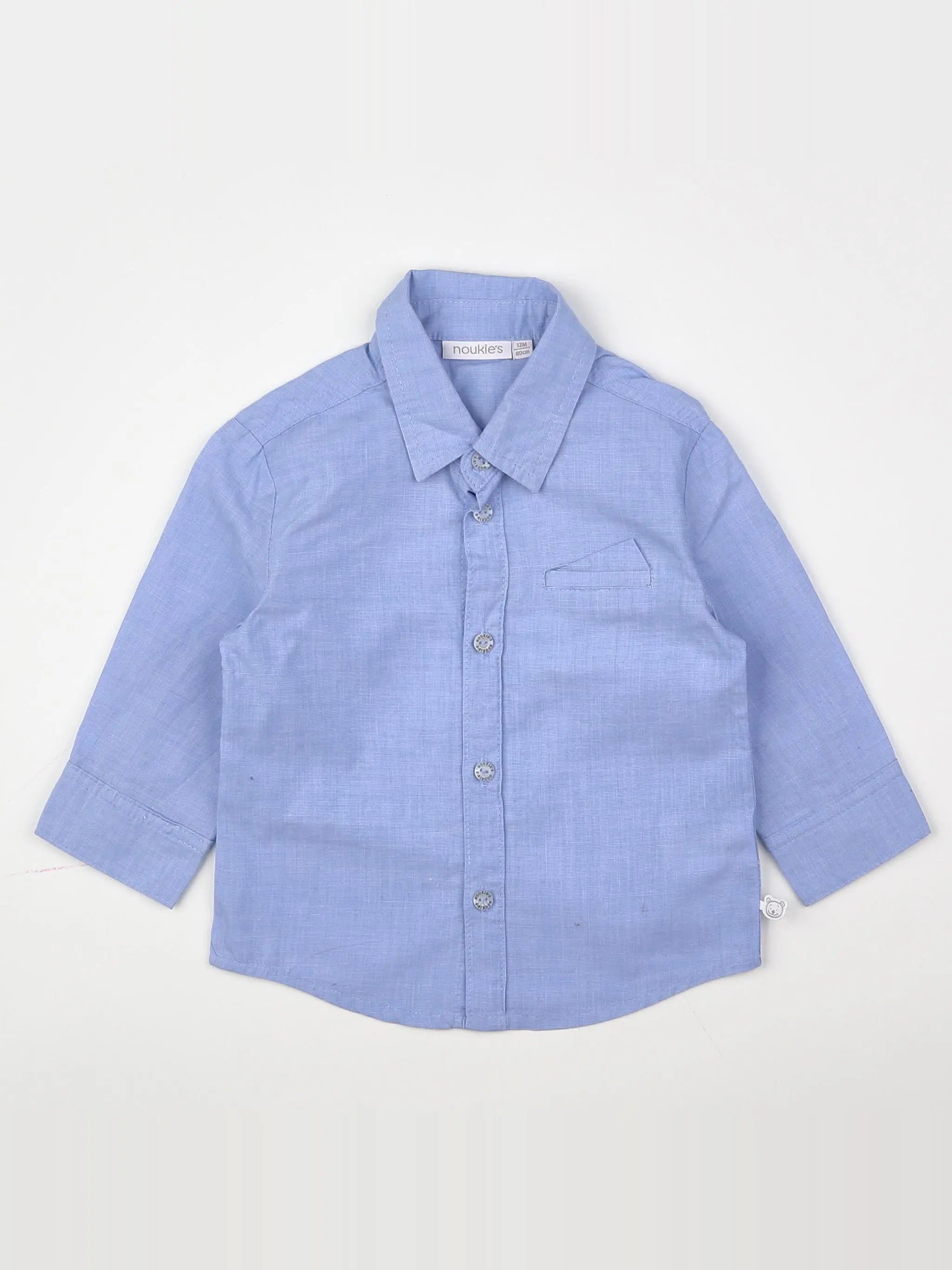 Noukie's - chemise bleu - 12 mois