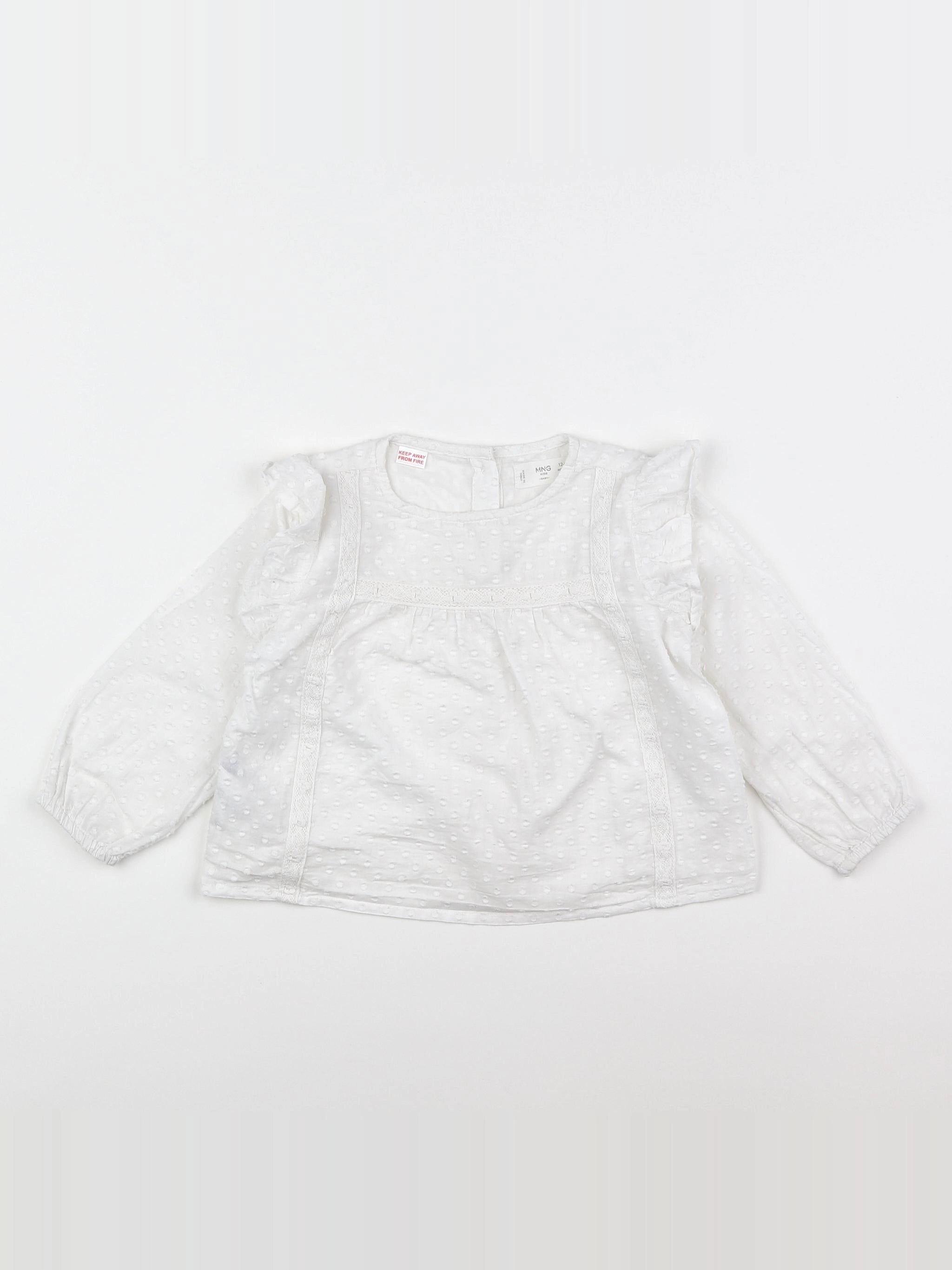 Mango - blouse blanc - 12/18 mois