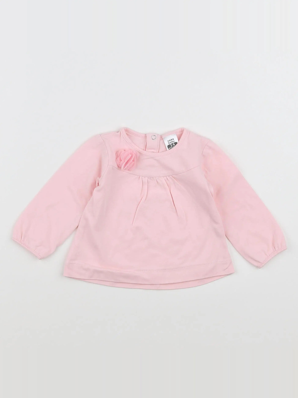 Zara - tee-shirt rose - 3/6 mois