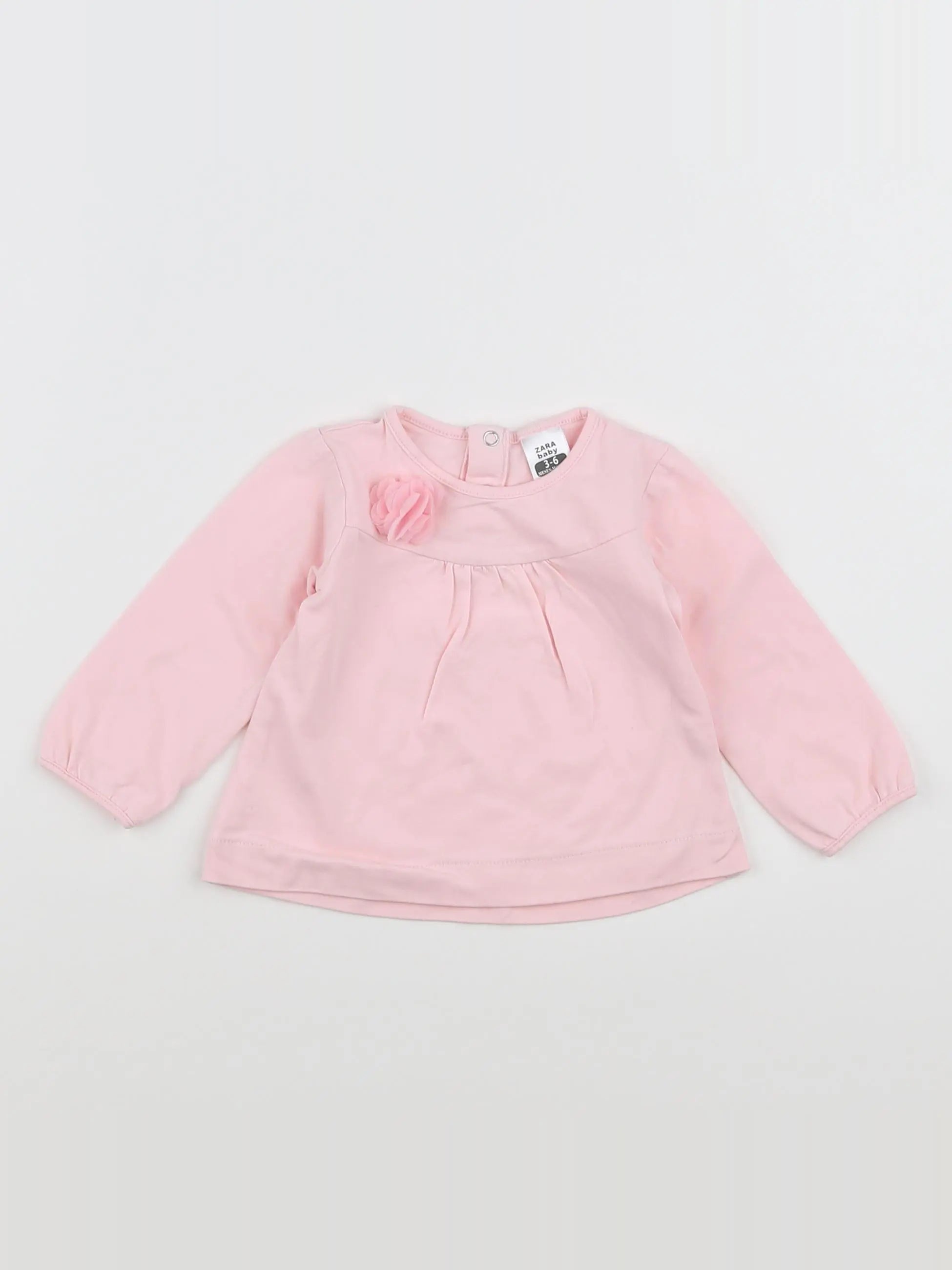 Zara - tee-shirt rose - 3/6 mois