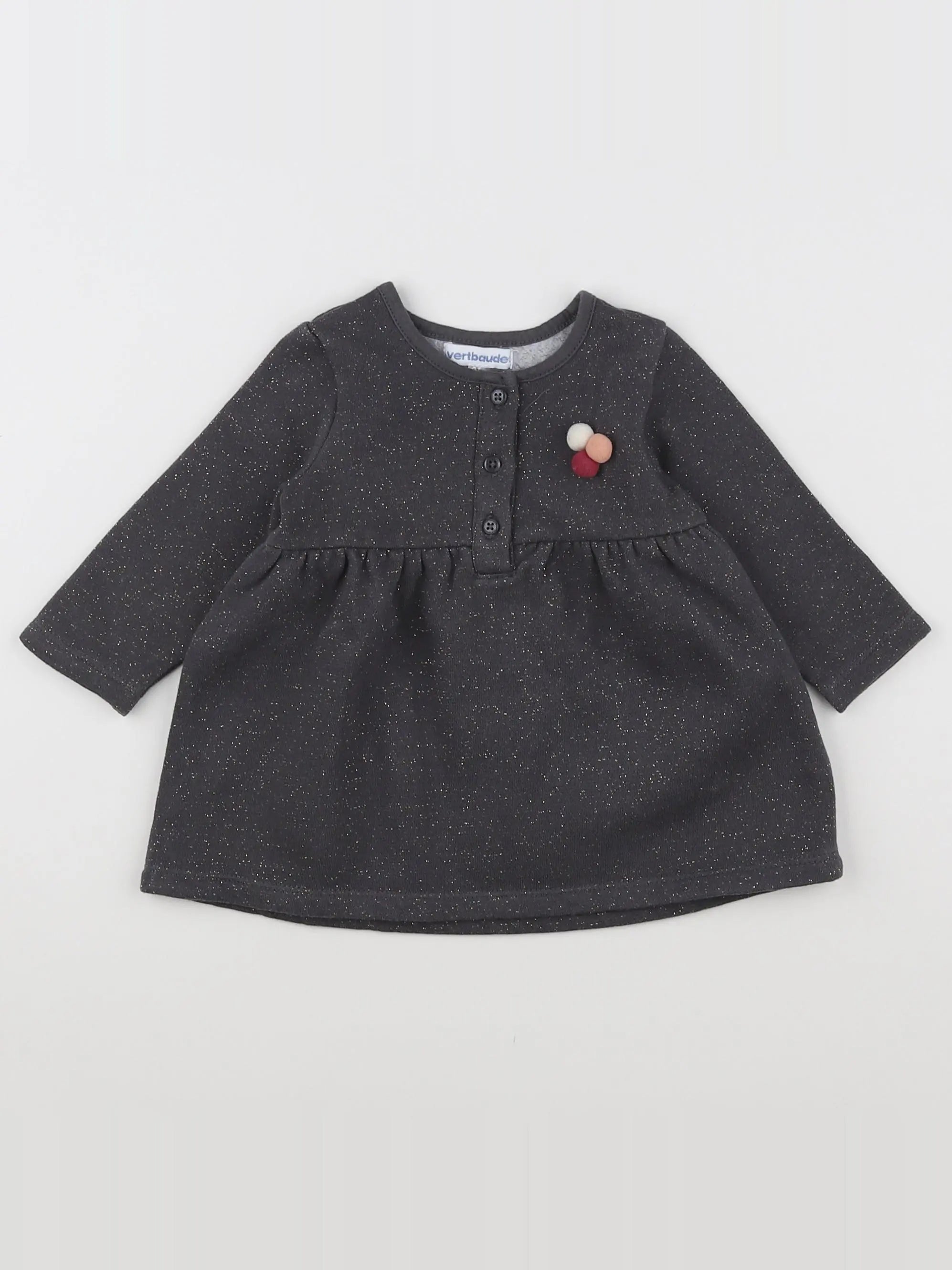 Vertbaudet - robe gris - 6 mois