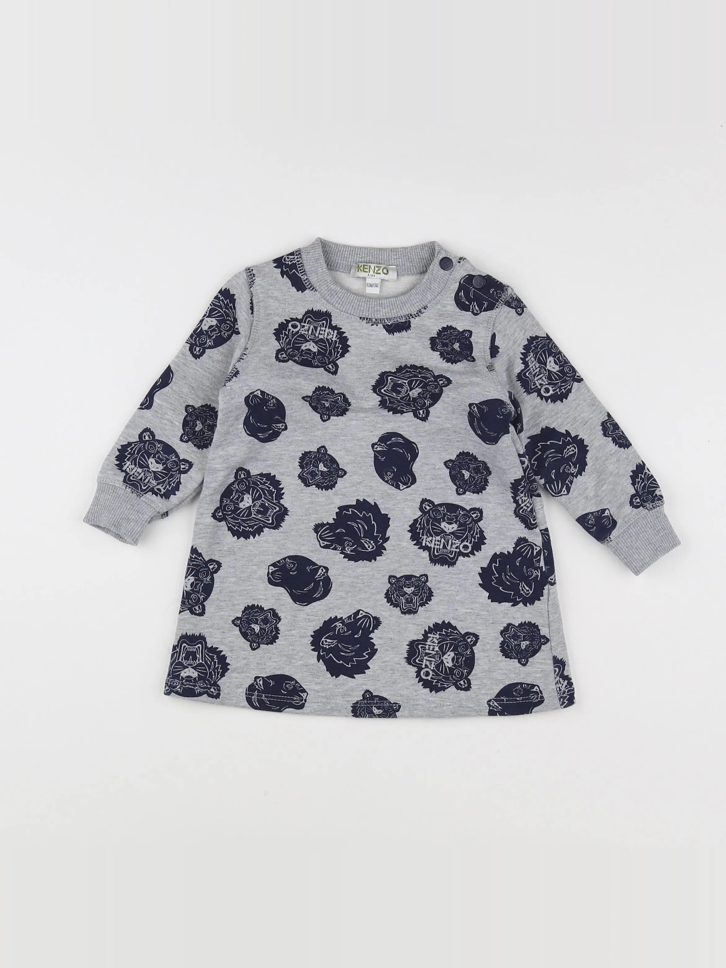 Kenzo - robe bleu, gris - 12 mois