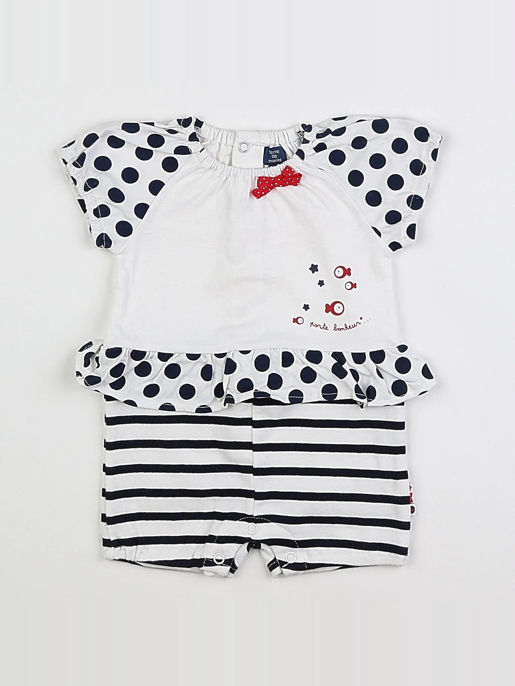 Terre de marins - combinaison bleu, blanc - 3 mois