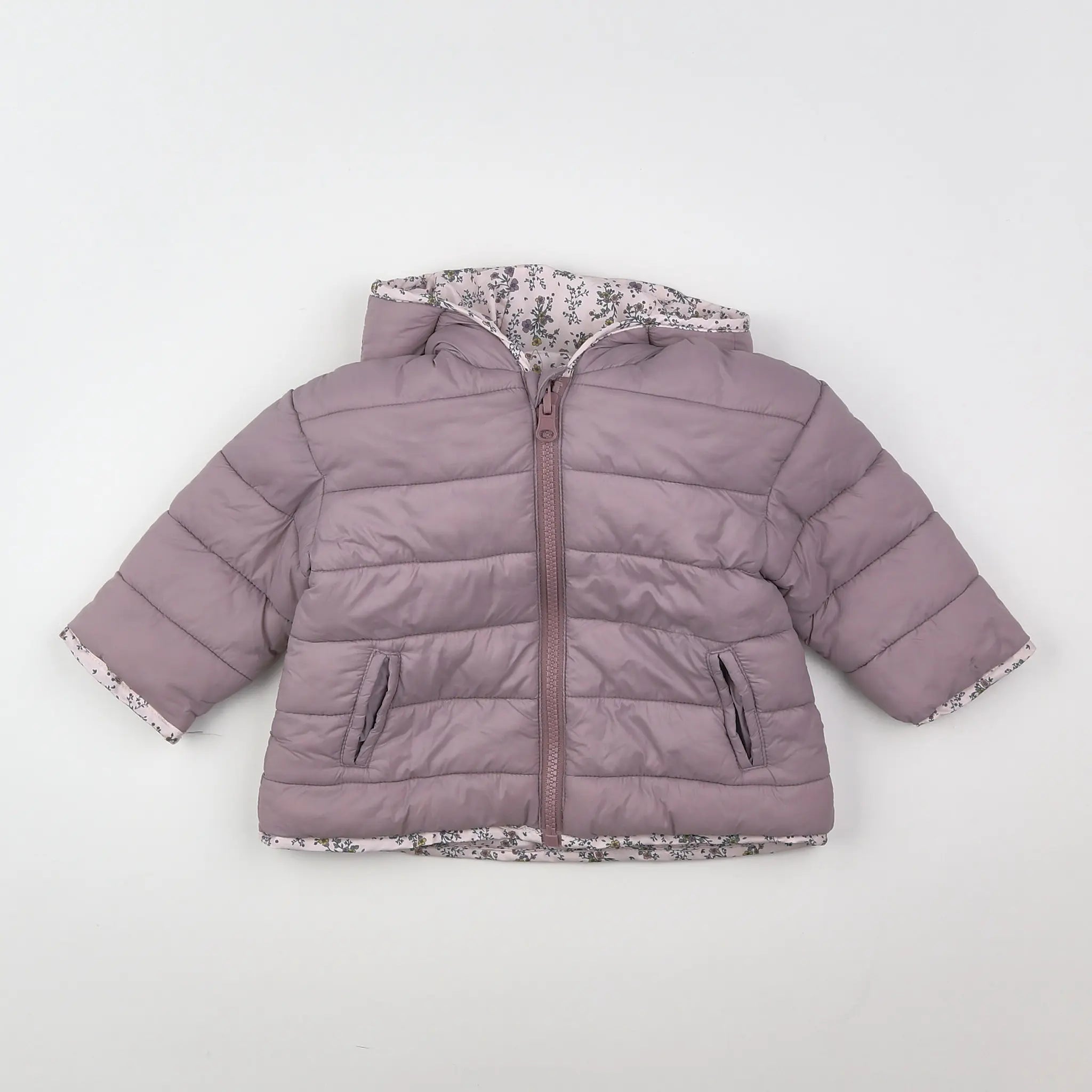 Vertbaudet - doudoune réversible violet - 12 mois