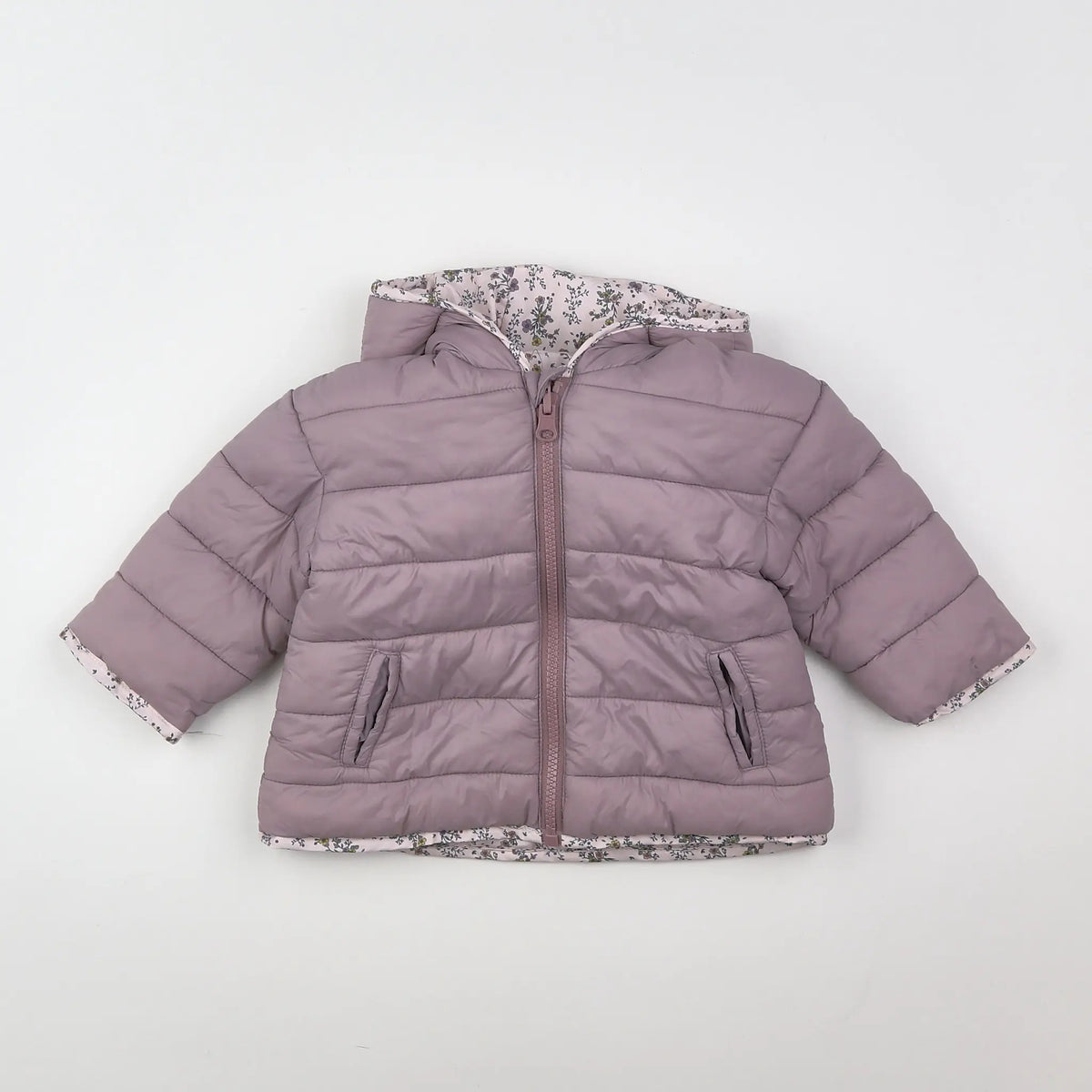 Vertbaudet - doudoune réversible violet - 12 mois