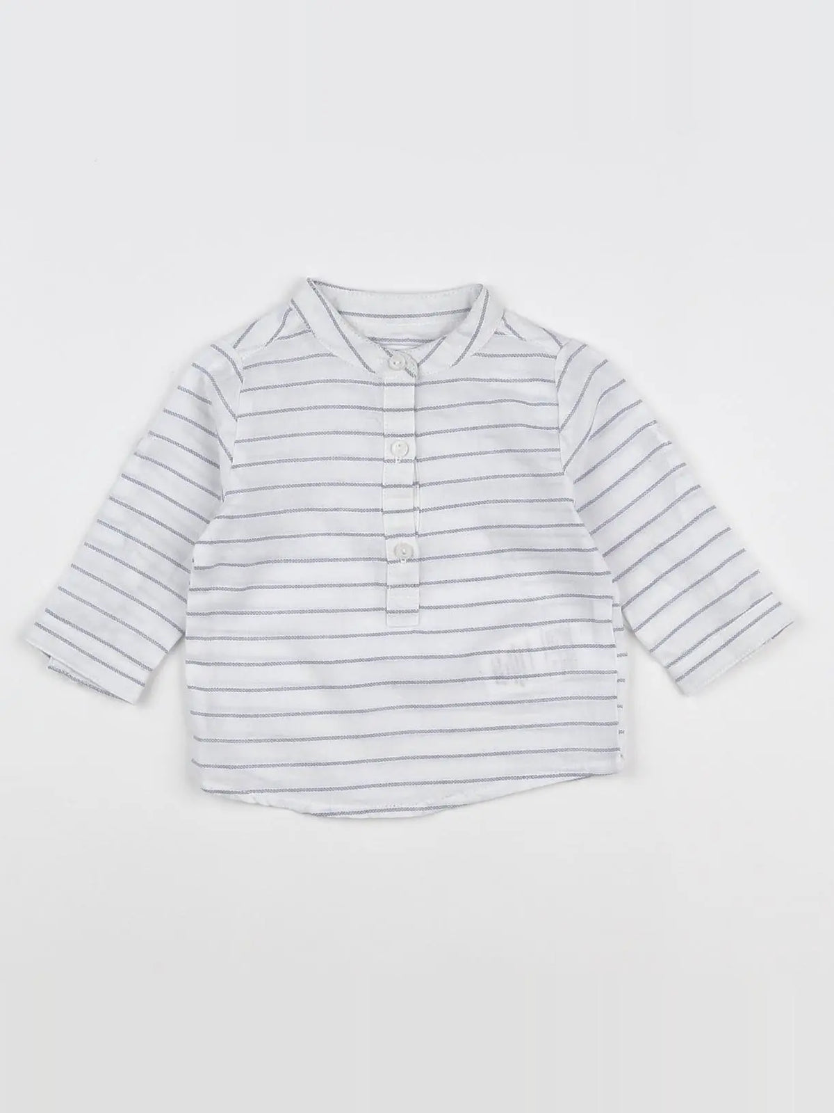 Vertbaudet - chemise blanc, bleu - 6 mois