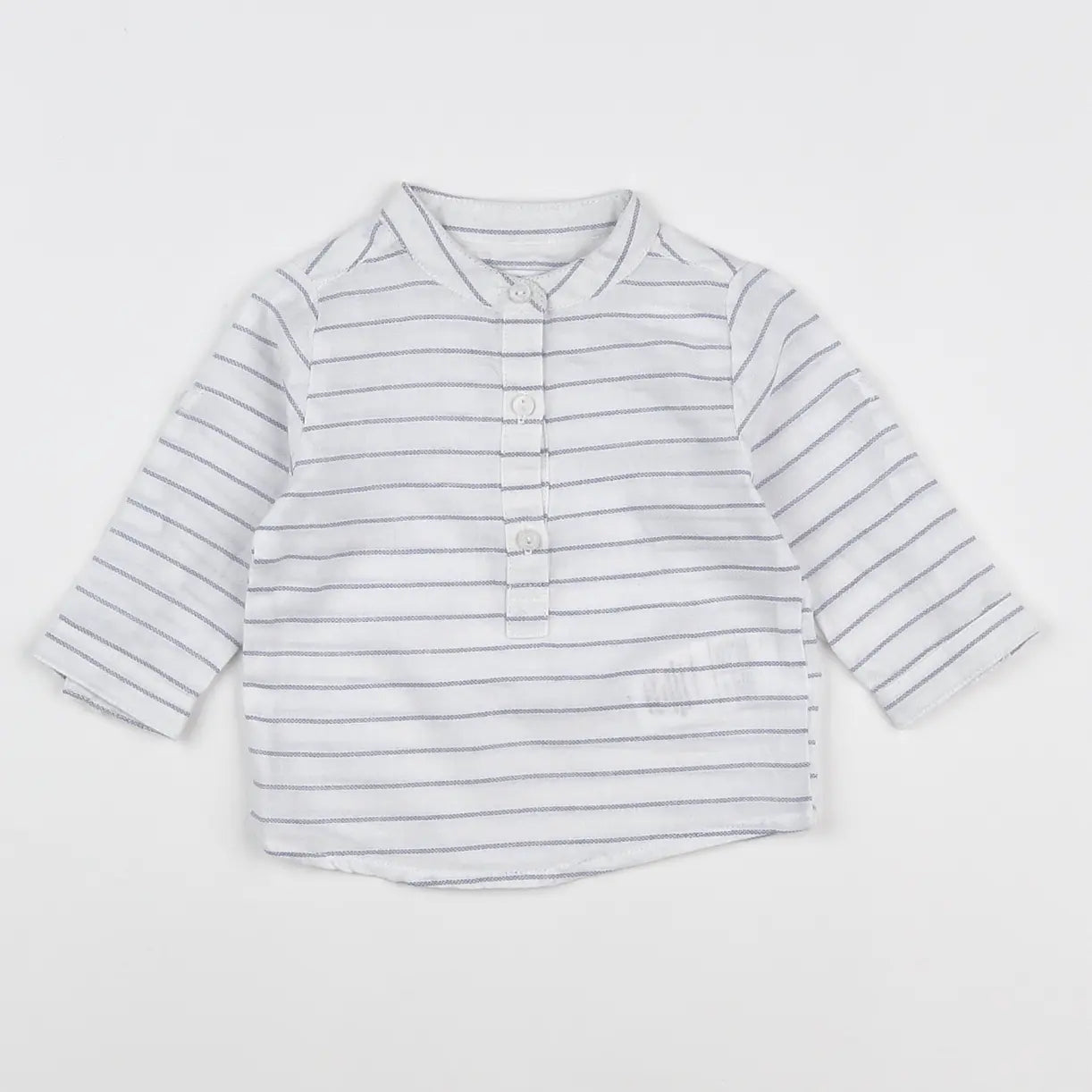 Vertbaudet - chemise blanc, bleu - 6 mois