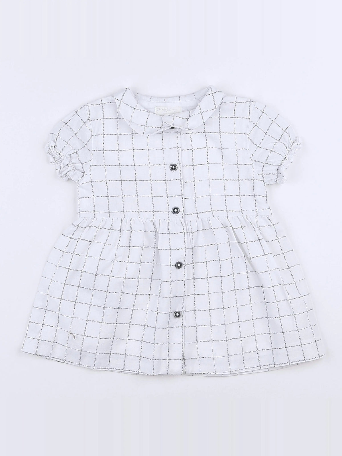 Mango - robe blanc, gris - 9/12 mois