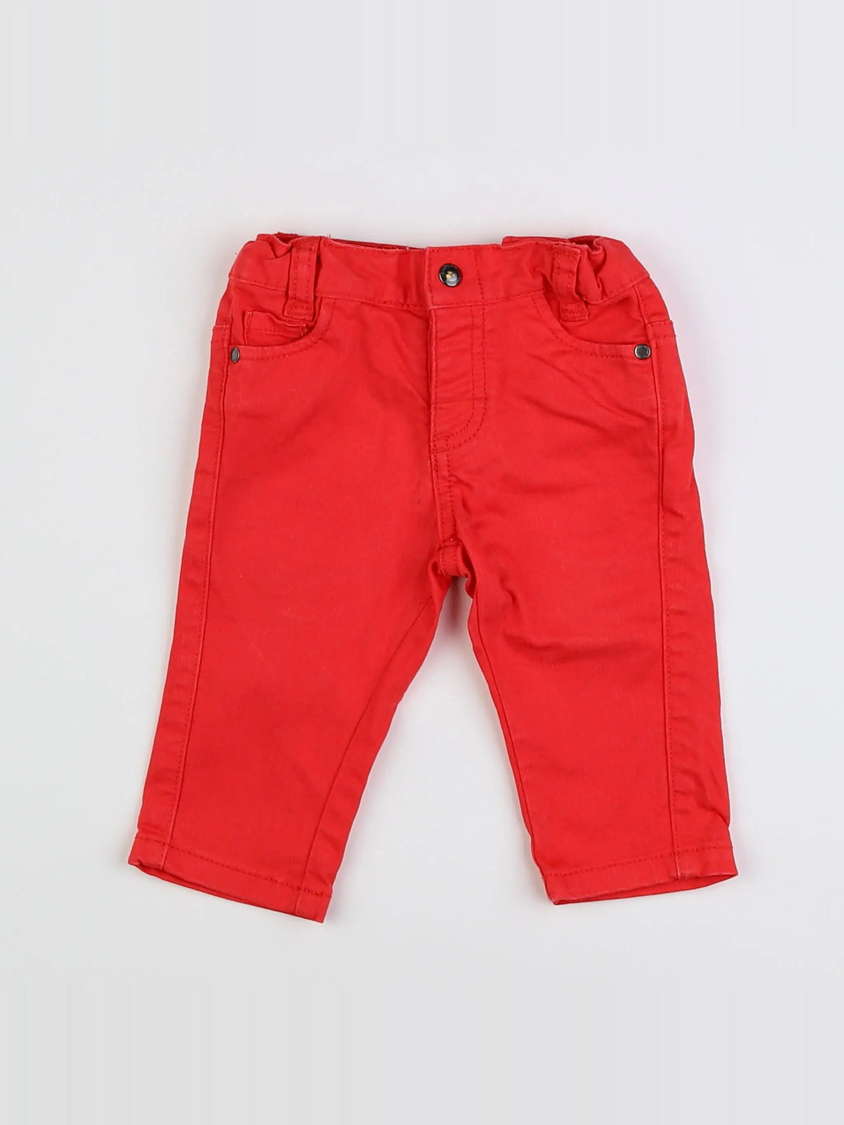 Vertbaudet - pantalon rouge - 9 mois