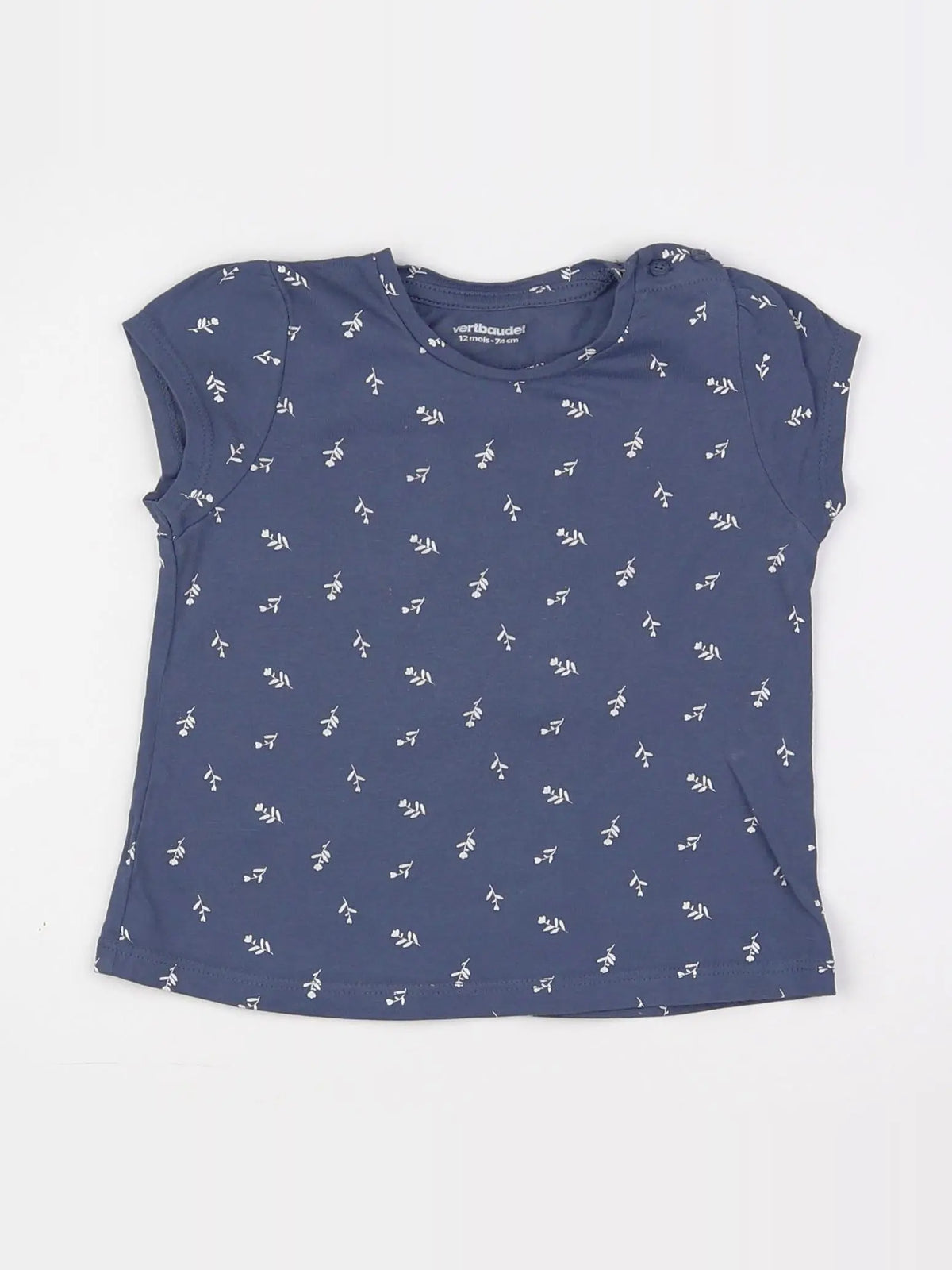 Vertbaudet - tee-shirt bleu - 12 mois