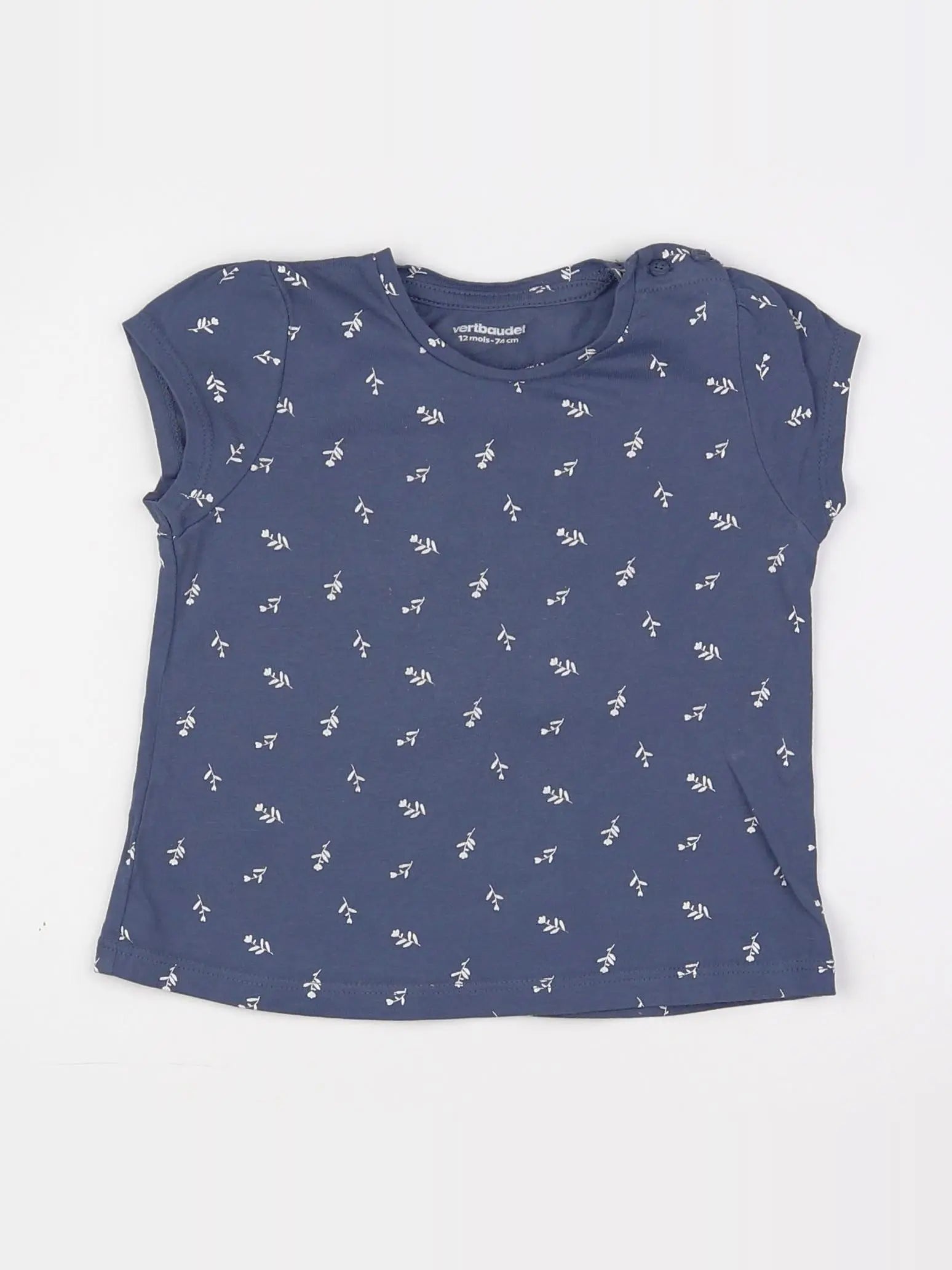 Vertbaudet - tee-shirt bleu - 12 mois