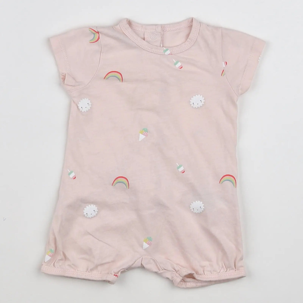 Vertbaudet - pyjama coton rose, multicolore - 3 mois