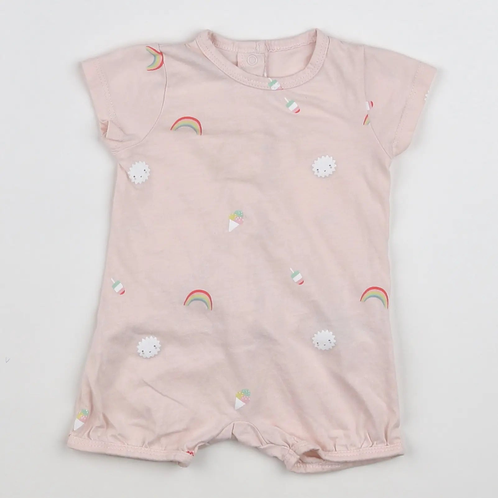 Vertbaudet - pyjama coton rose, multicolore - 3 mois