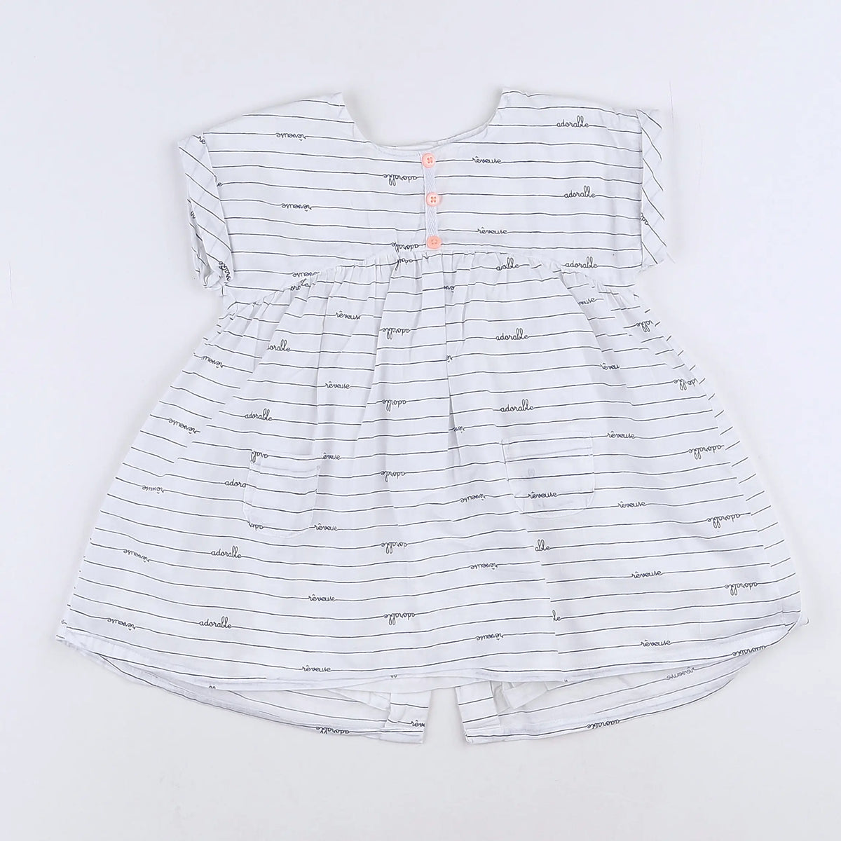 Vertbaudet - robe bleu, blanc - 12 mois