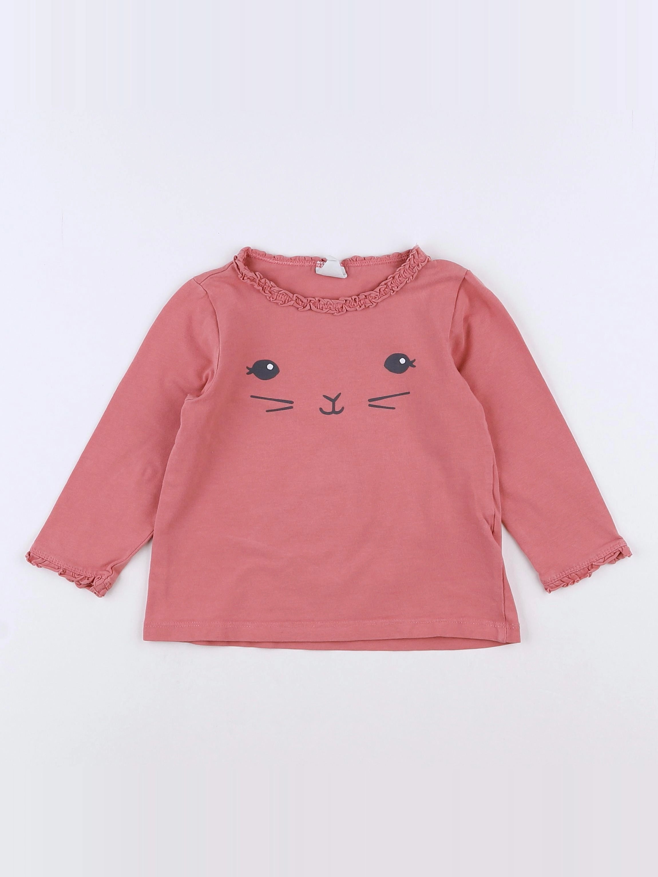 H&M - tee-shirt rose - 12 mois