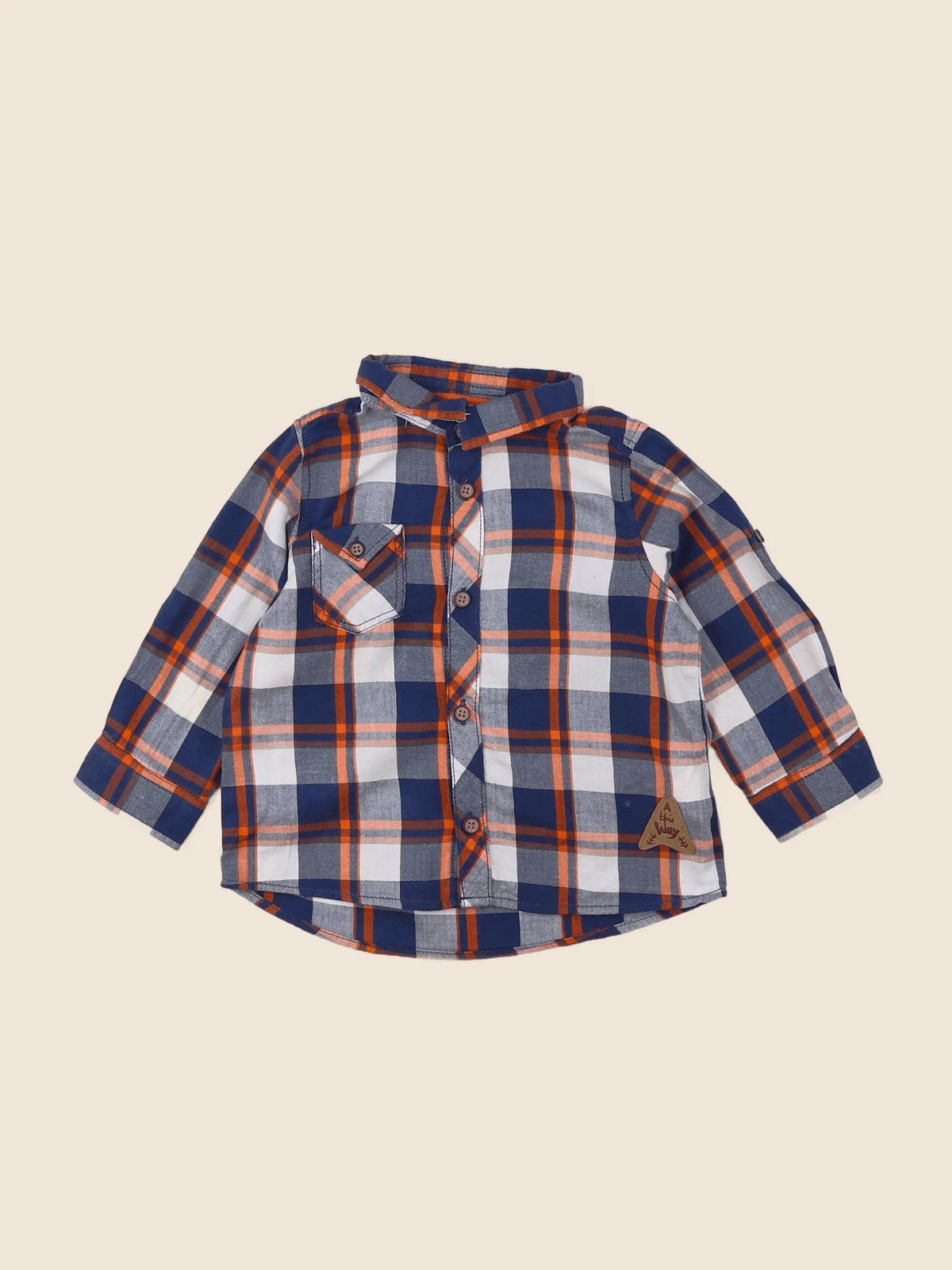 Tape à l'oeil - chemise bleu, orange - 12 mois