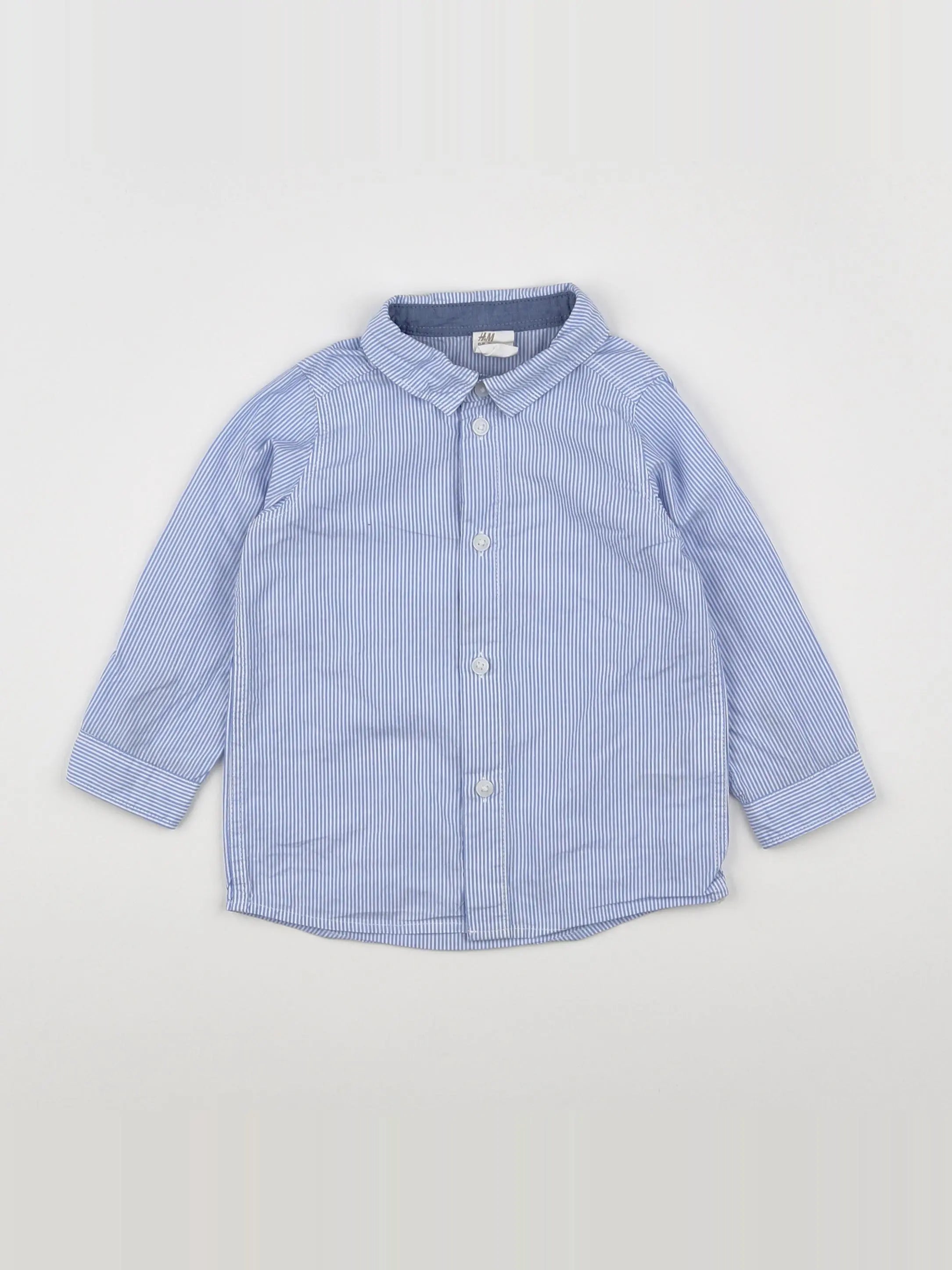 H&M - chemise bleu - 6/9 mois