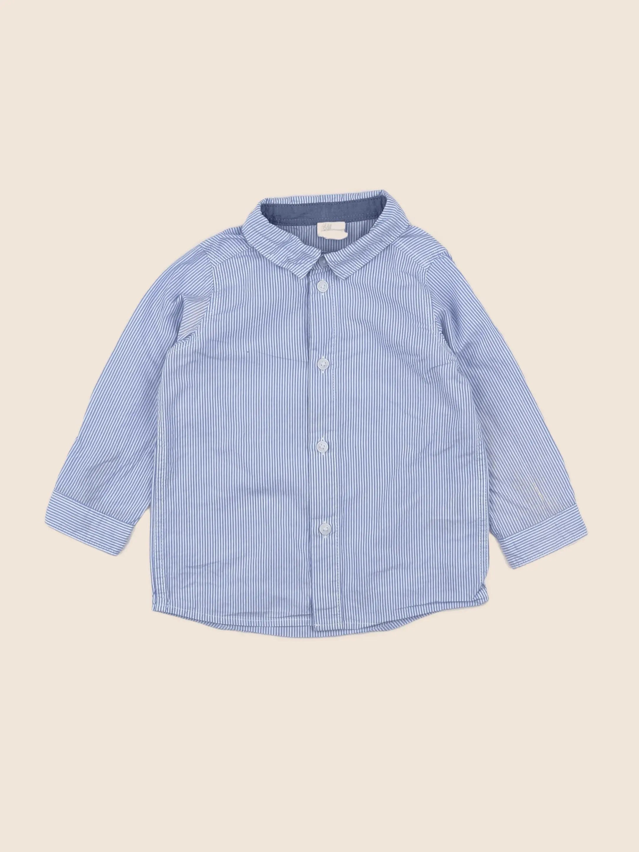 H&M - chemise bleu - 6/9 mois