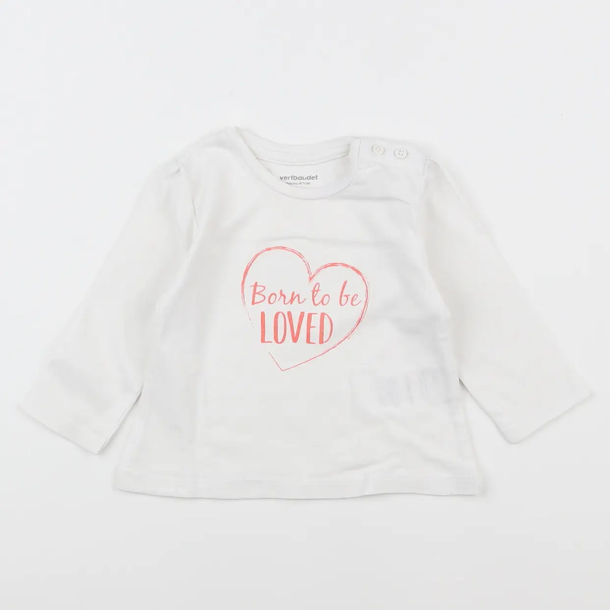 Vertbaudet - tee-shirt blanc - 6 mois