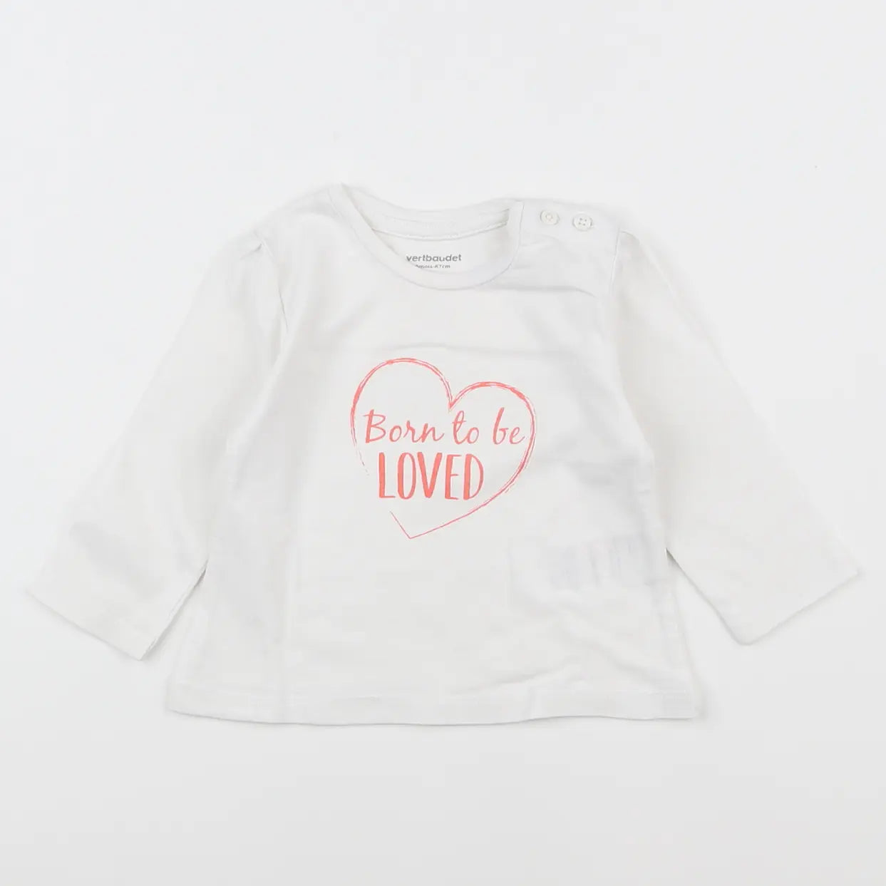 Vertbaudet - tee-shirt blanc - 6 mois