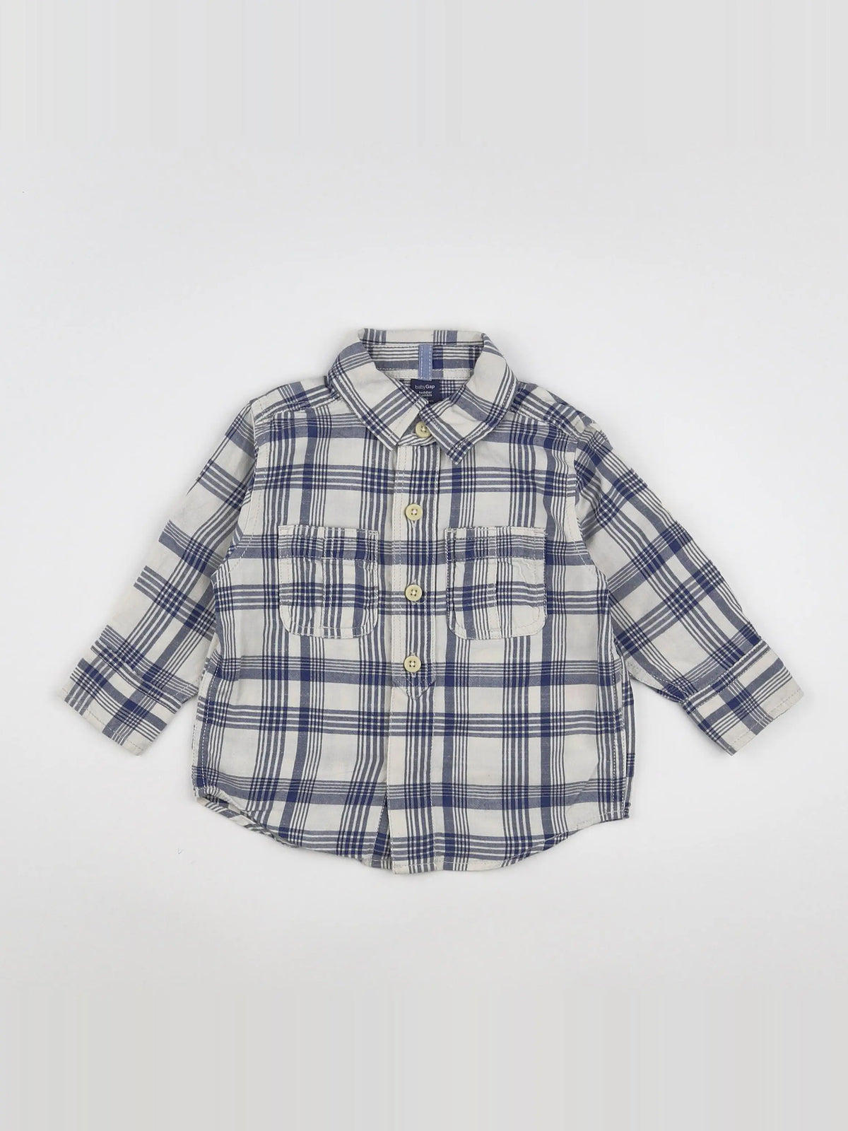 GAP - chemise blanc, bleu - 6/12 mois