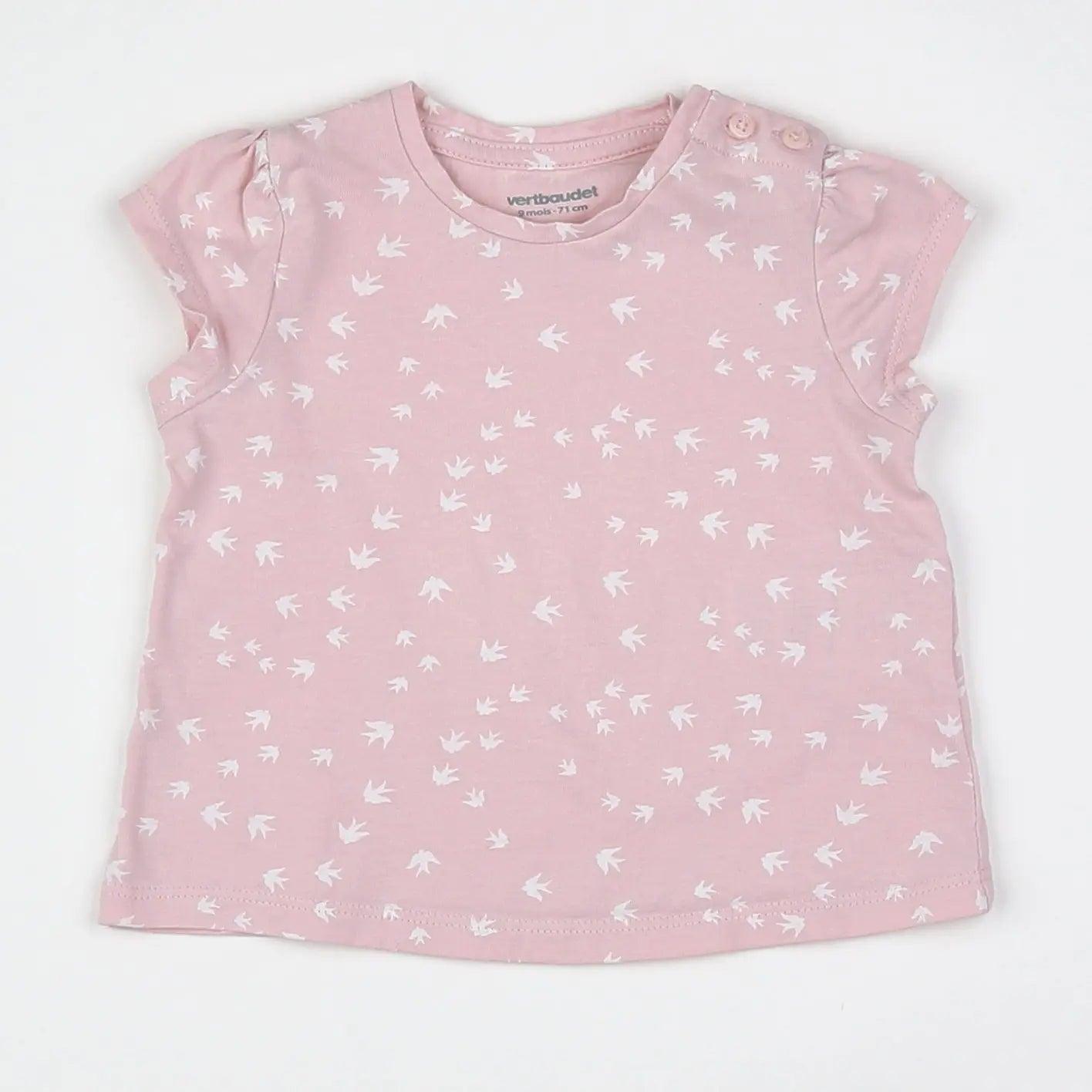 Vertbaudet - tee-shirt rose - 9 mois