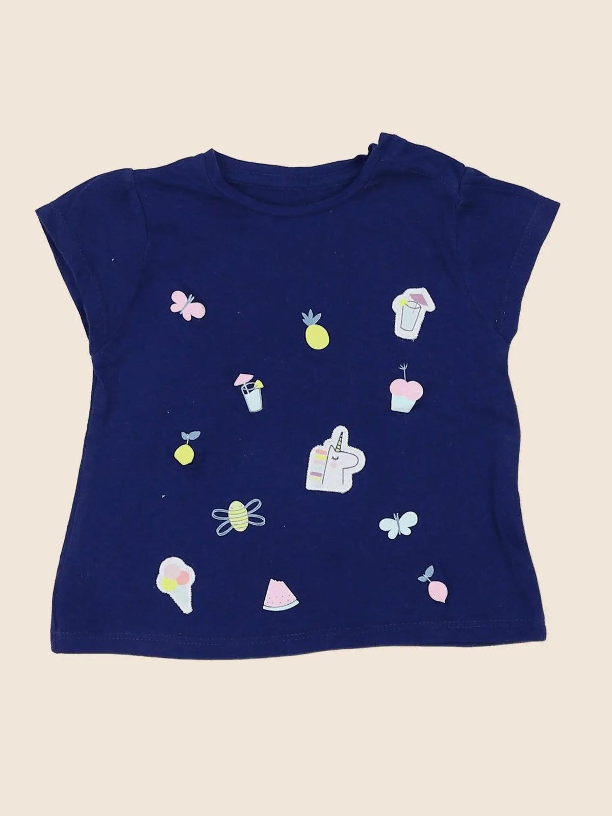 Vertbaudet - tee-shirt bleu - 6 mois